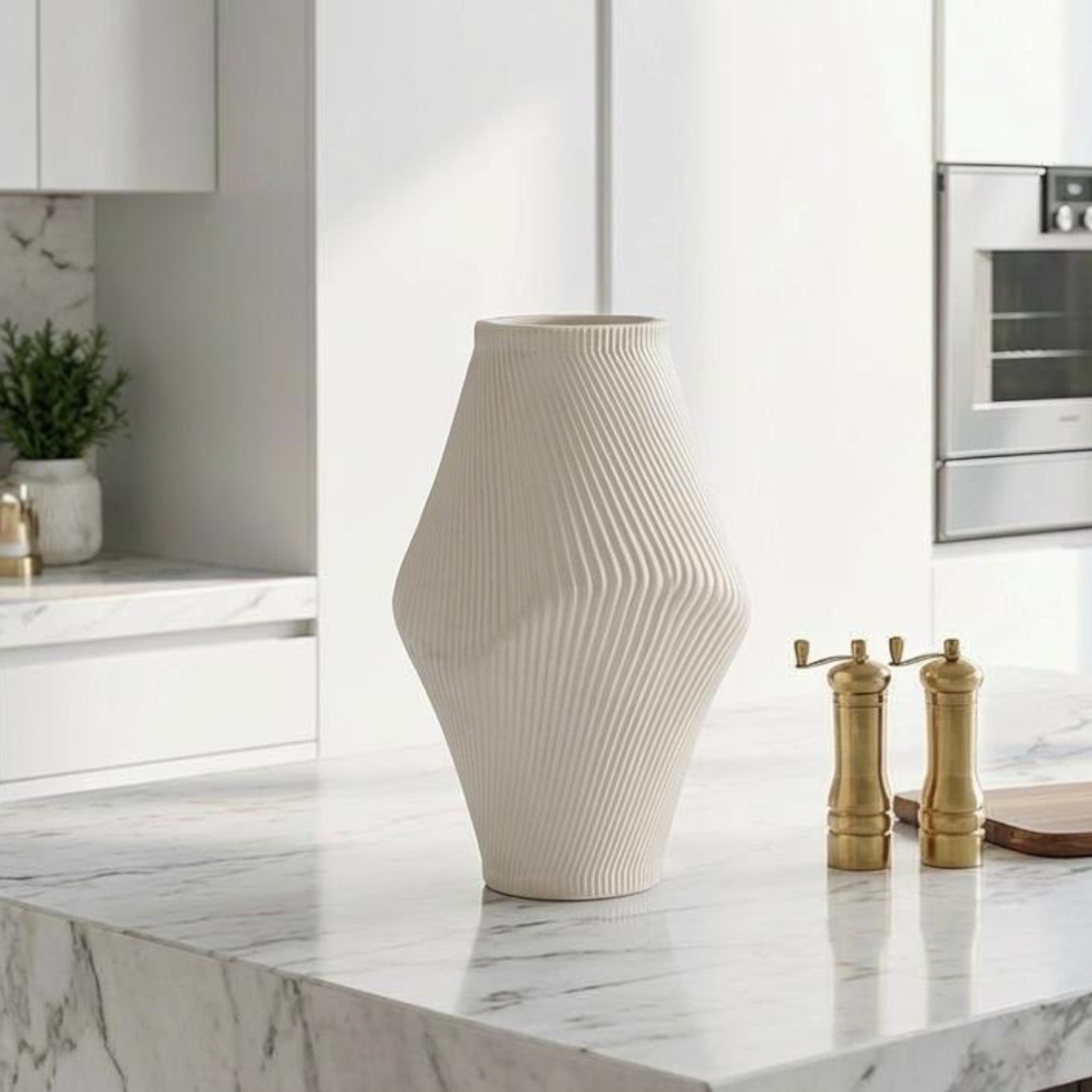 Maison Graphite White Sculptural Vase