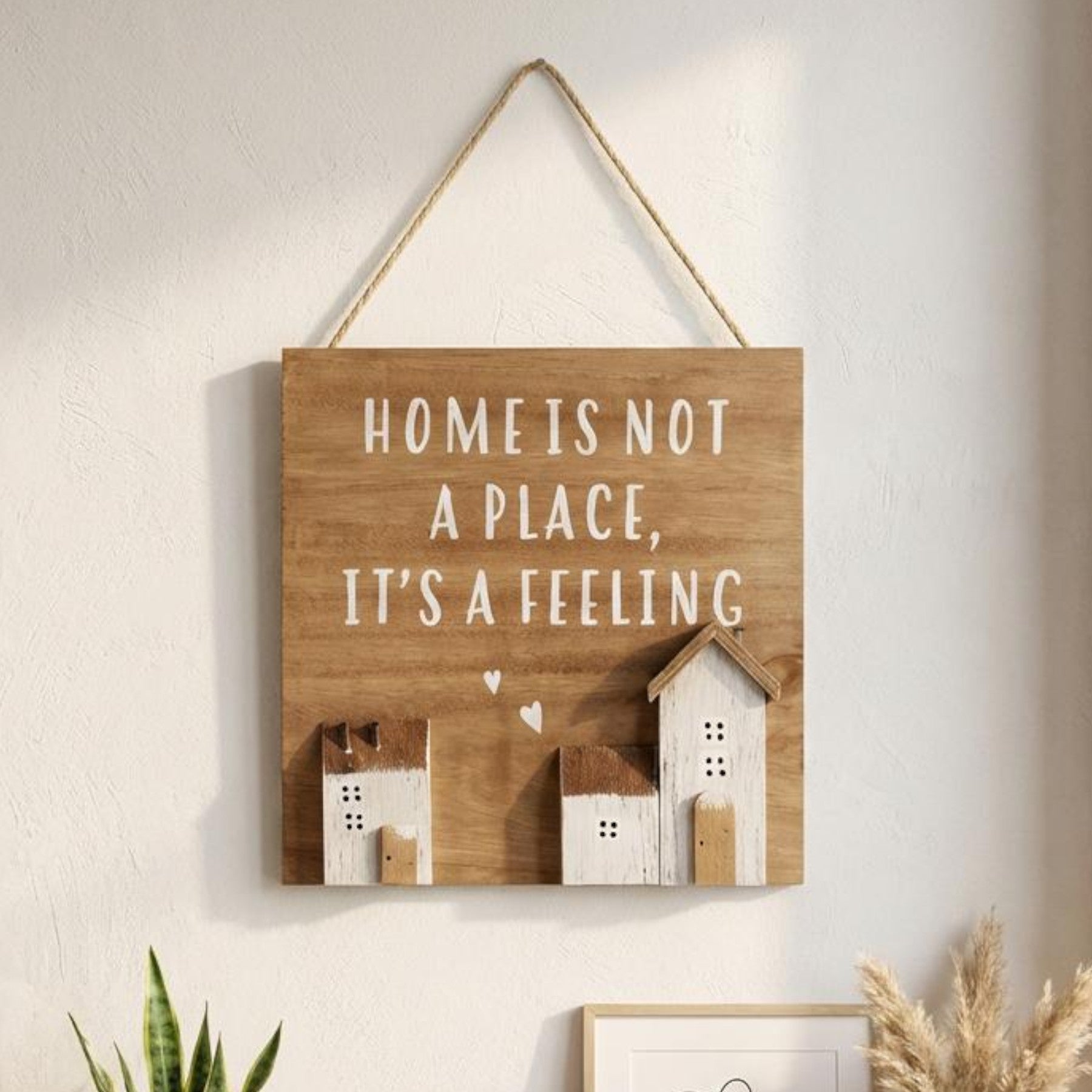 Hanging Wooden Home Sign Plaque