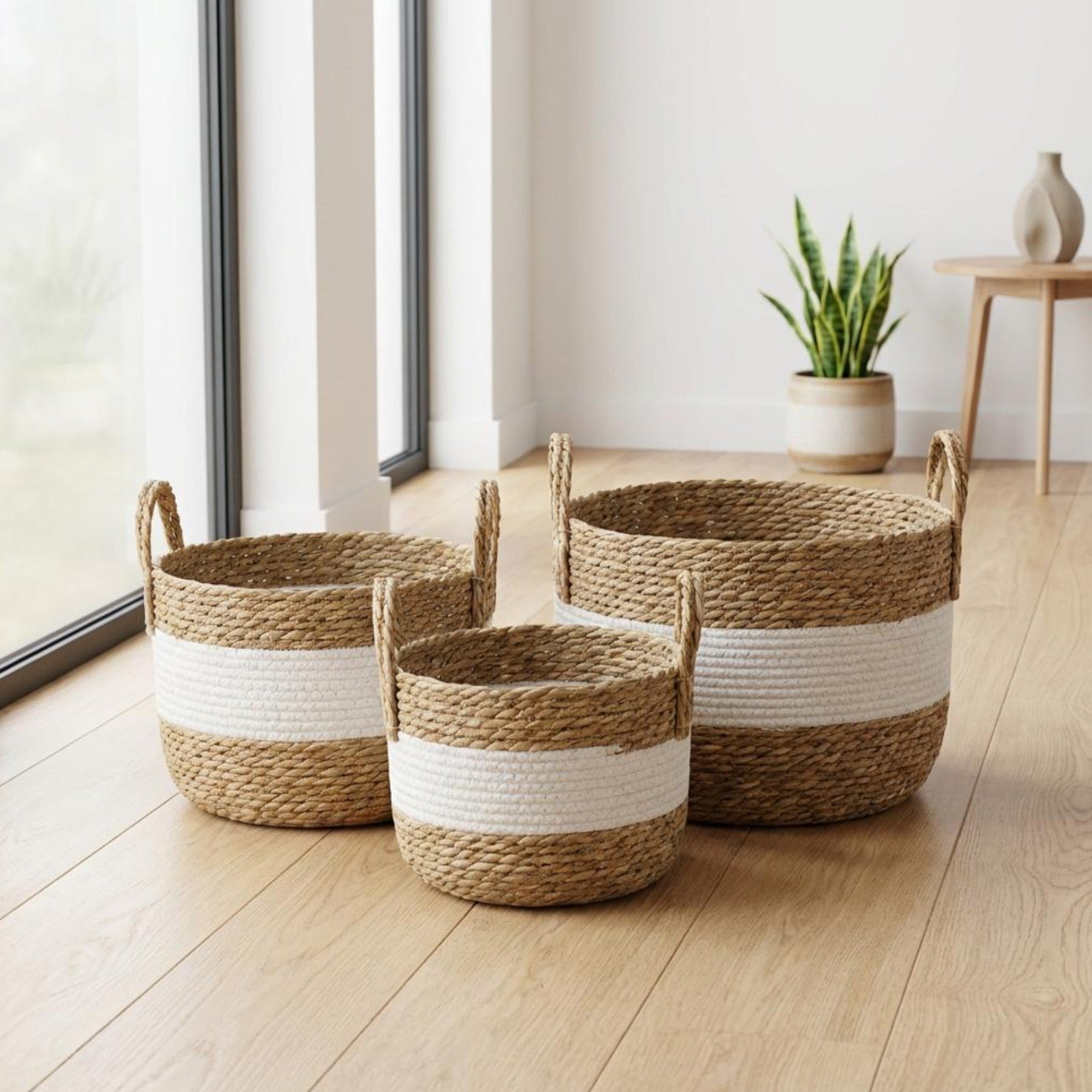 Trio Natural Seagrass Storage Baskets