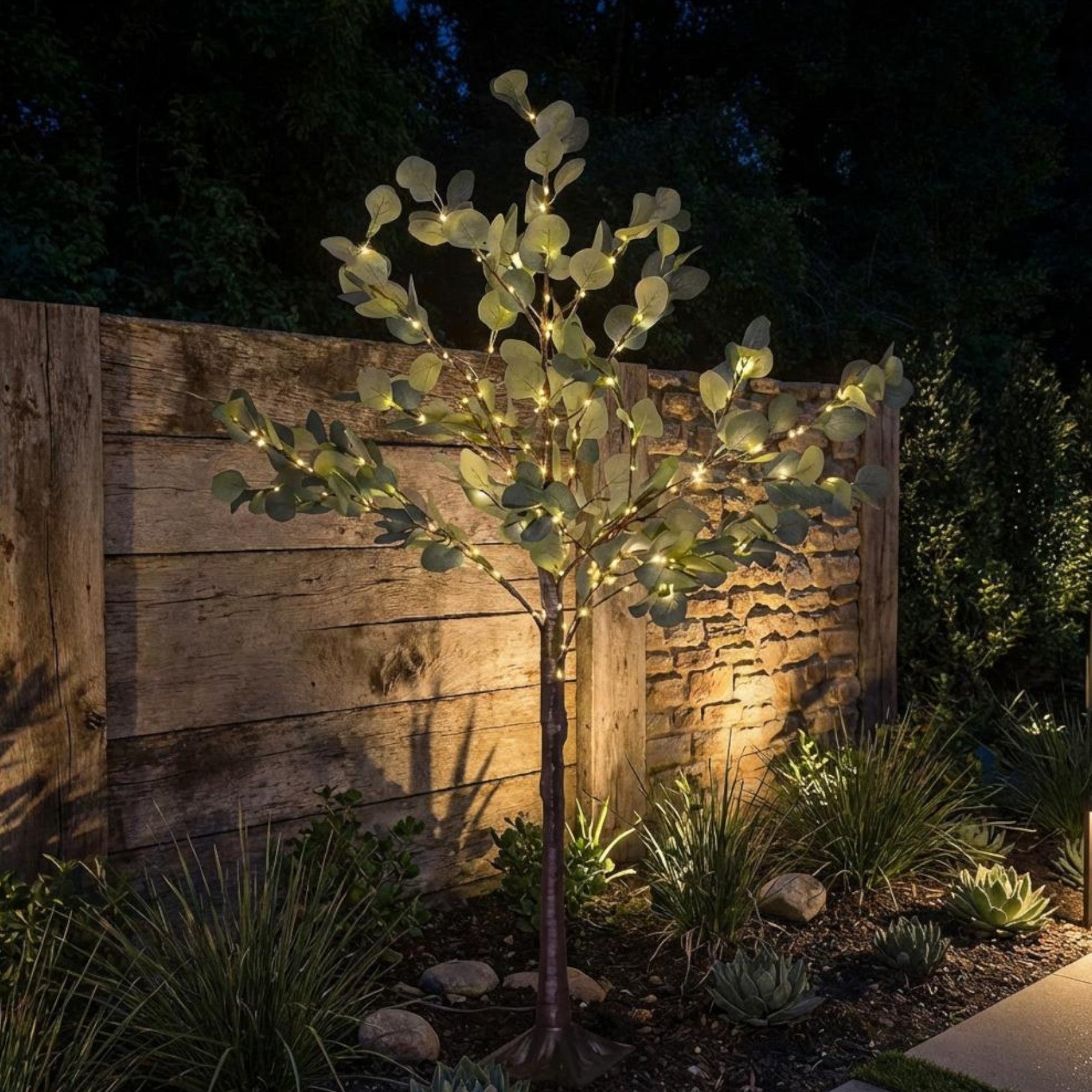 Solar Light Up Eucalyptus Tree