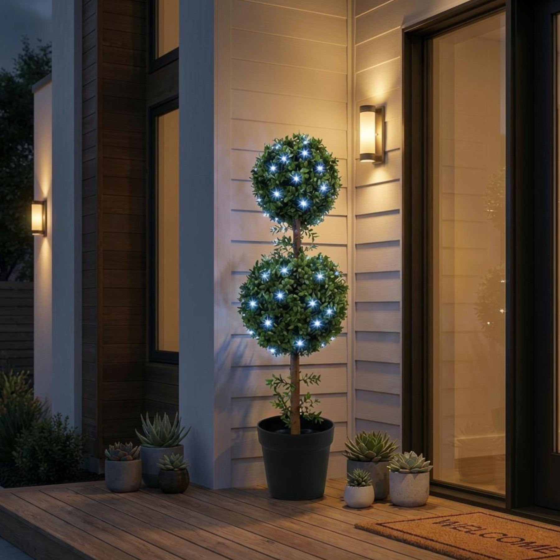 Double Topiary Tree Solar Light