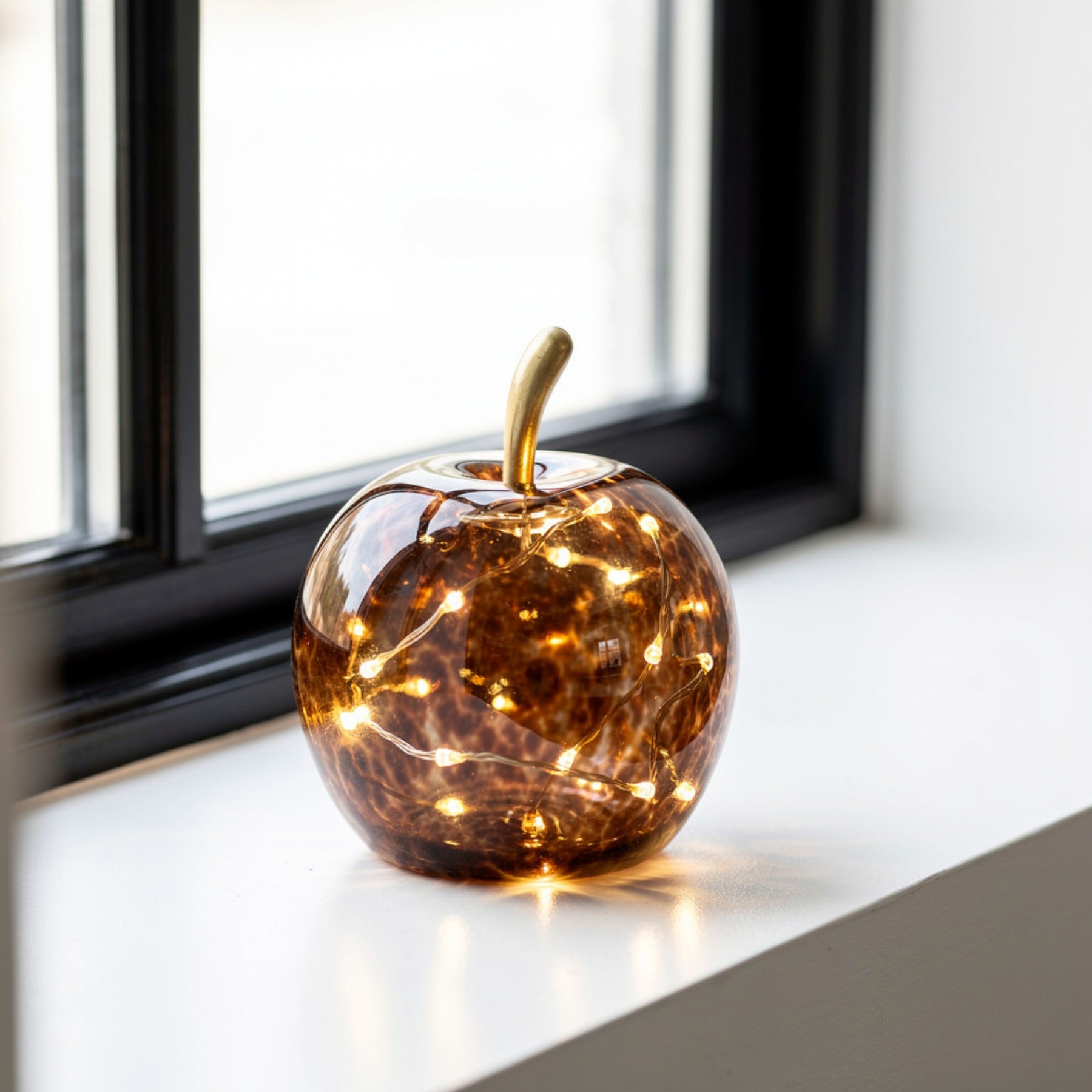 Light Up Tortoiseshell Apple Decor