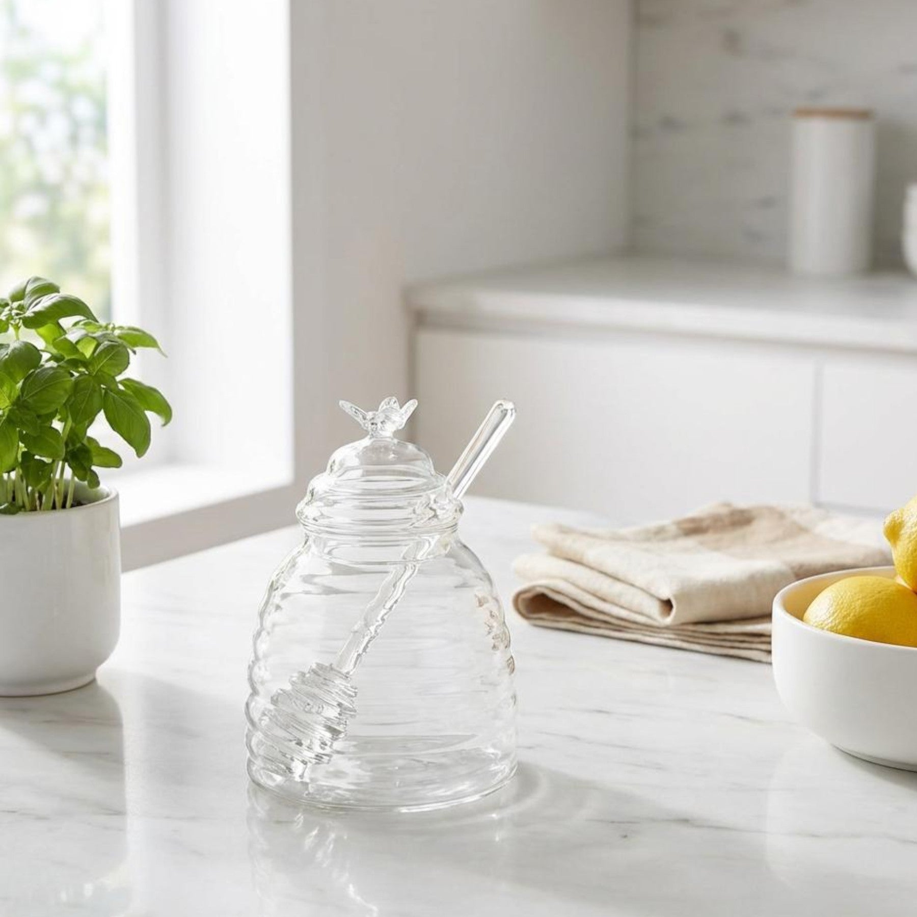 Frasco Glass Honey Jar With Dipper