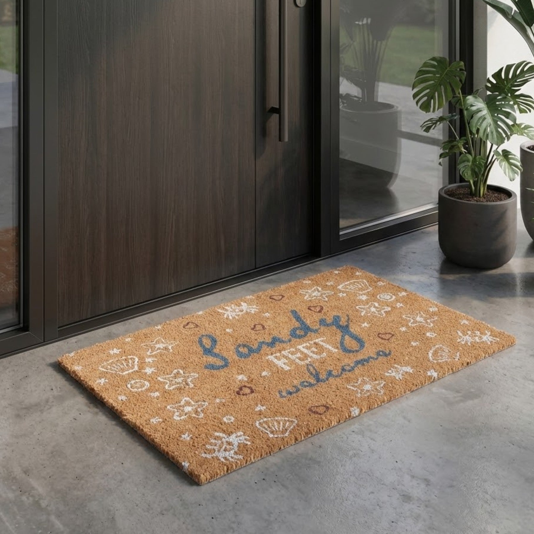 Sandy Feet Welcome Coir Doormat