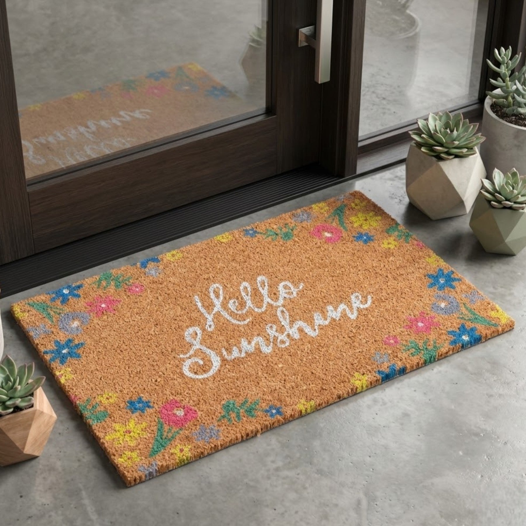 Hello Sunshine Natural Coir Doormat