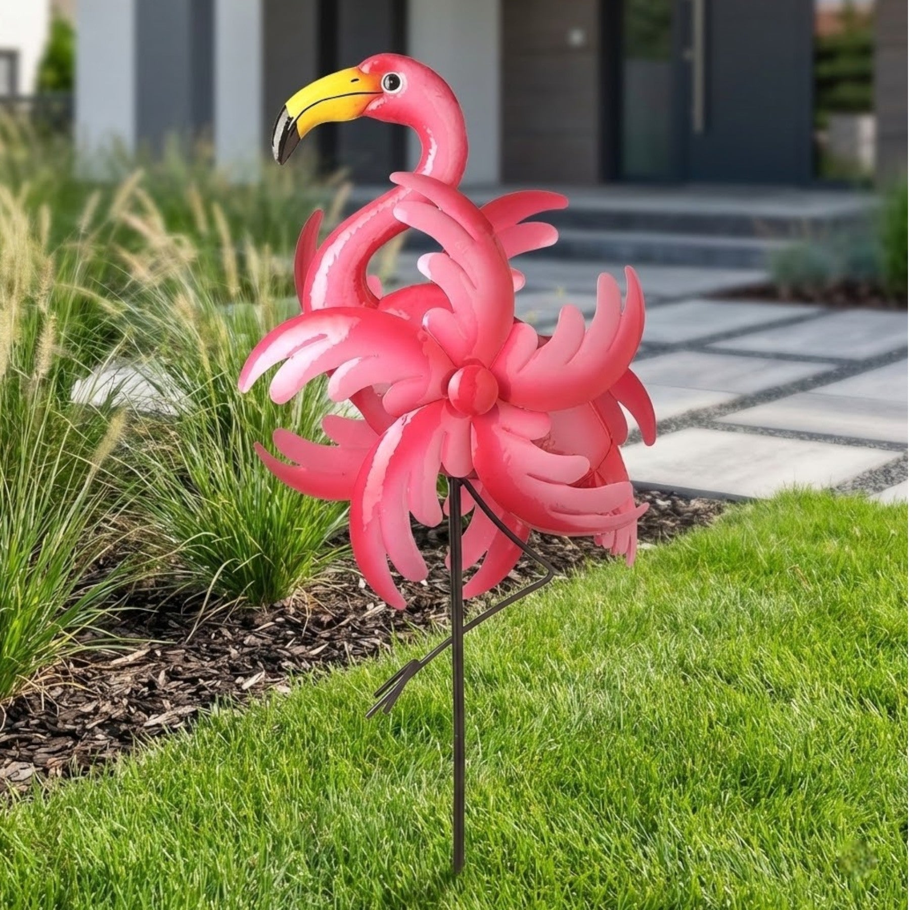 Flamingo Garden Stake Wind Spinner