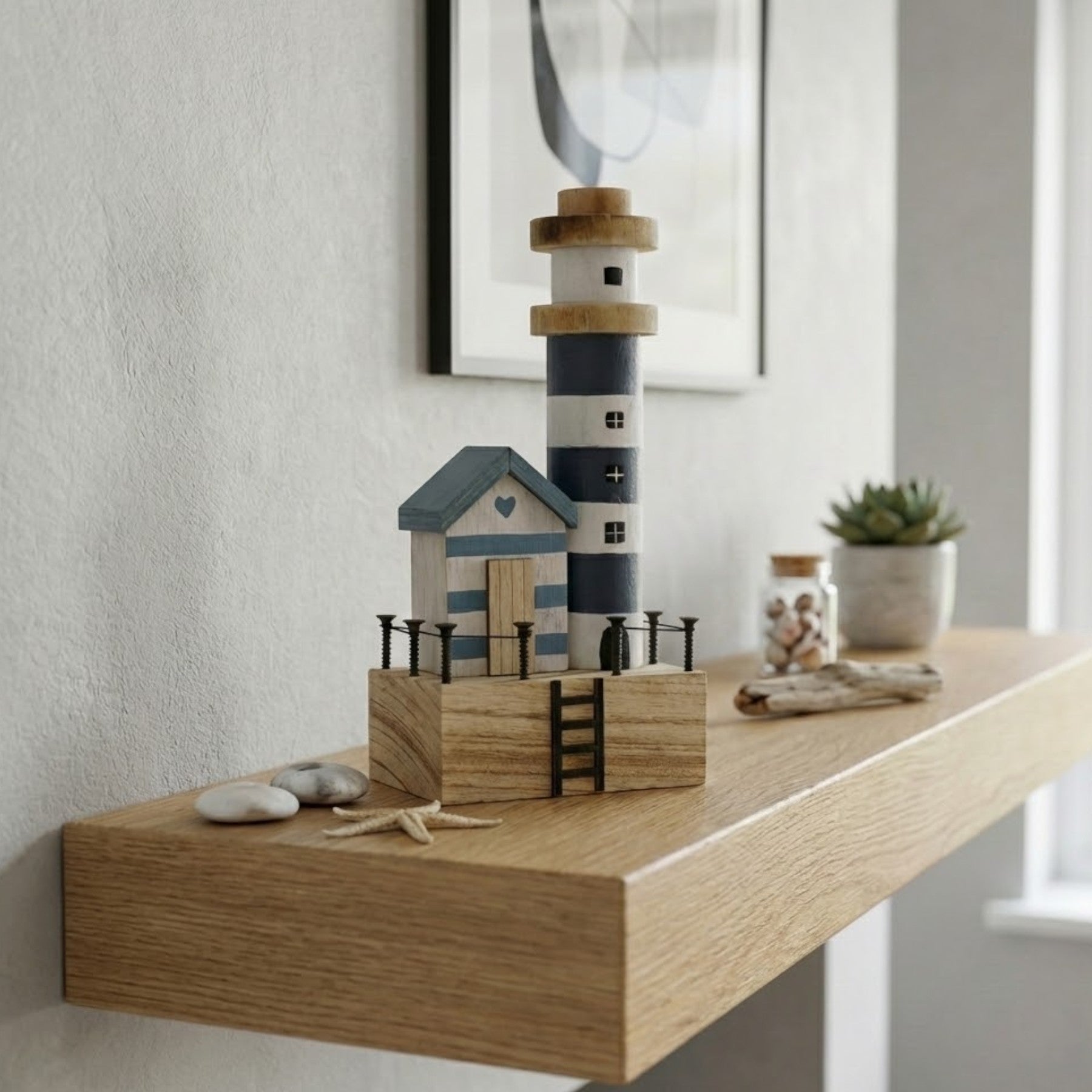 Wooden Lighthouse Block Ornament