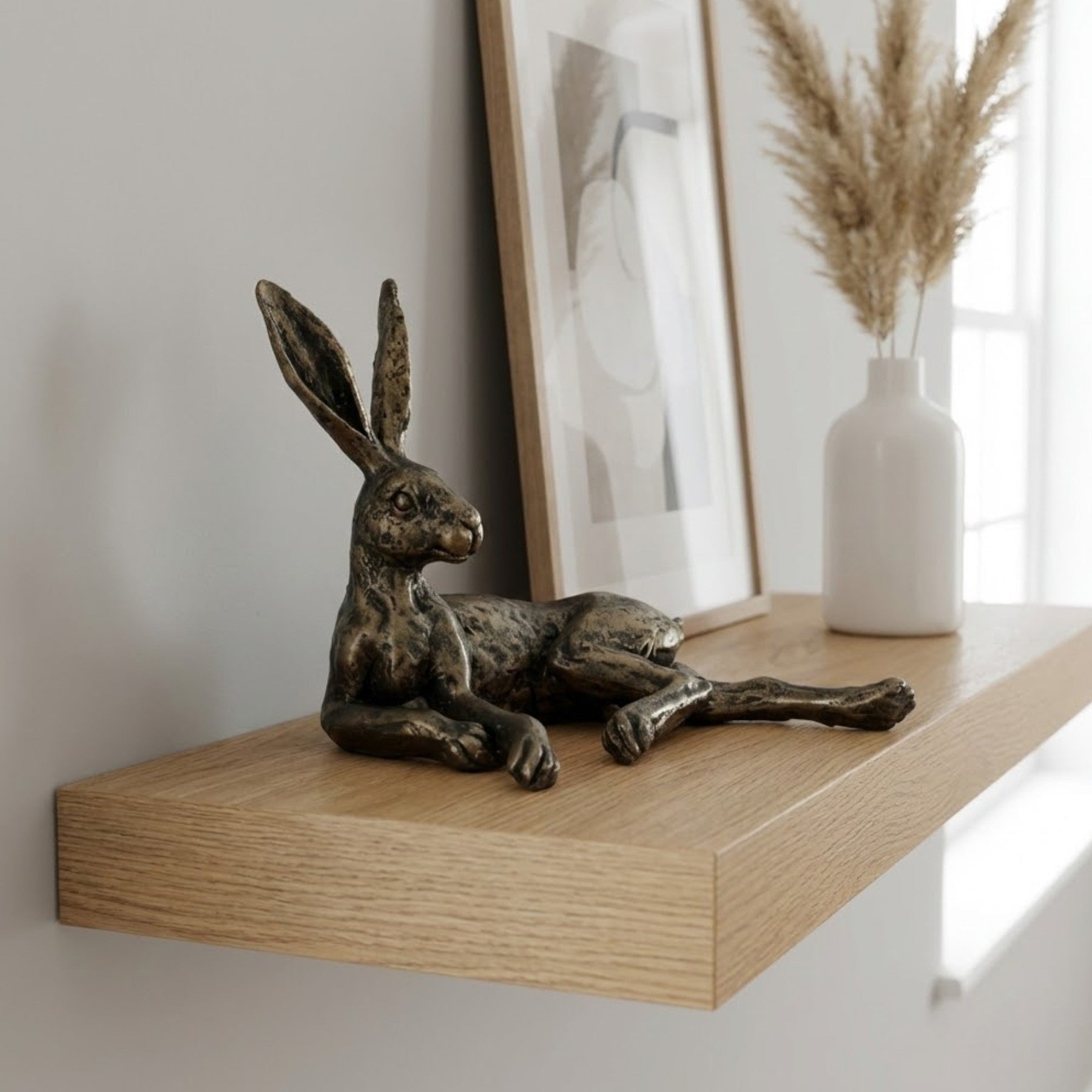 Bronzed Lounging Hare Ornament