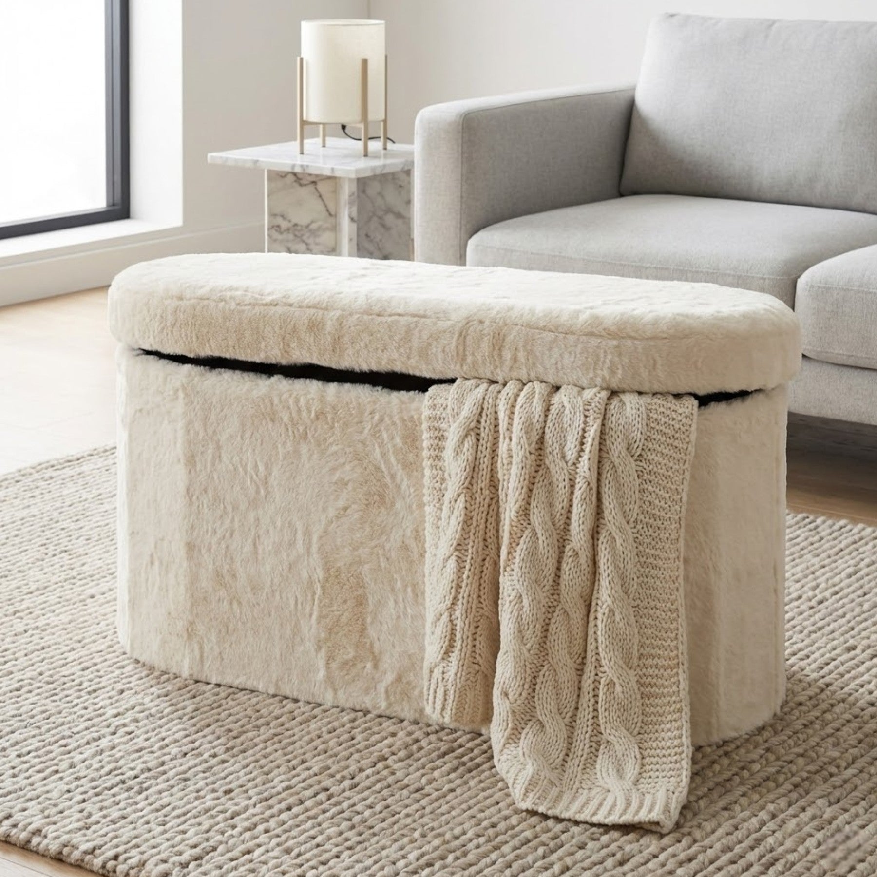 Maison Faux Fur Storage Bench