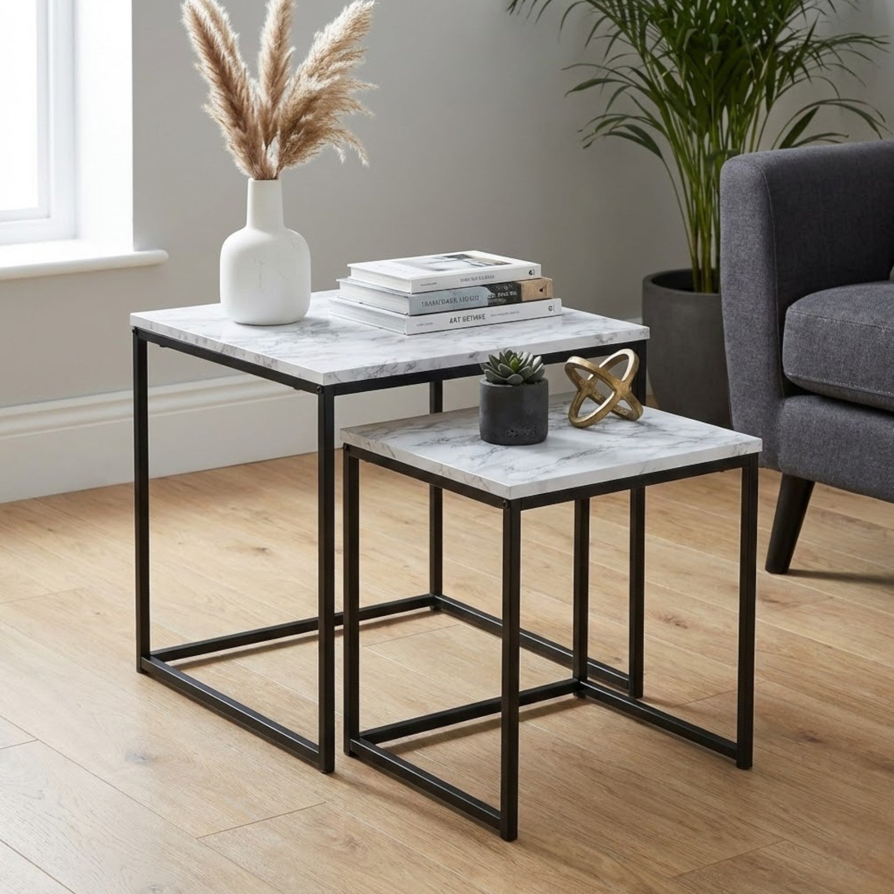 Maison Marble Effect Nesting Tables