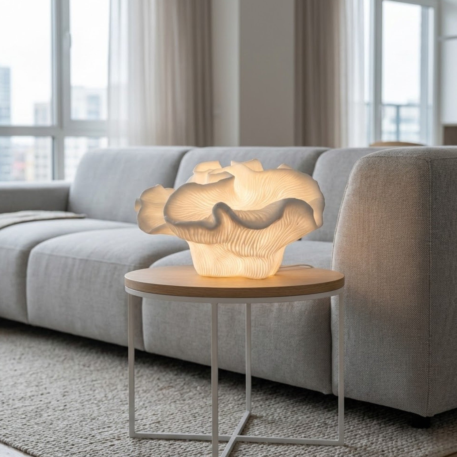 Natural Rose Coral Table Lamp
