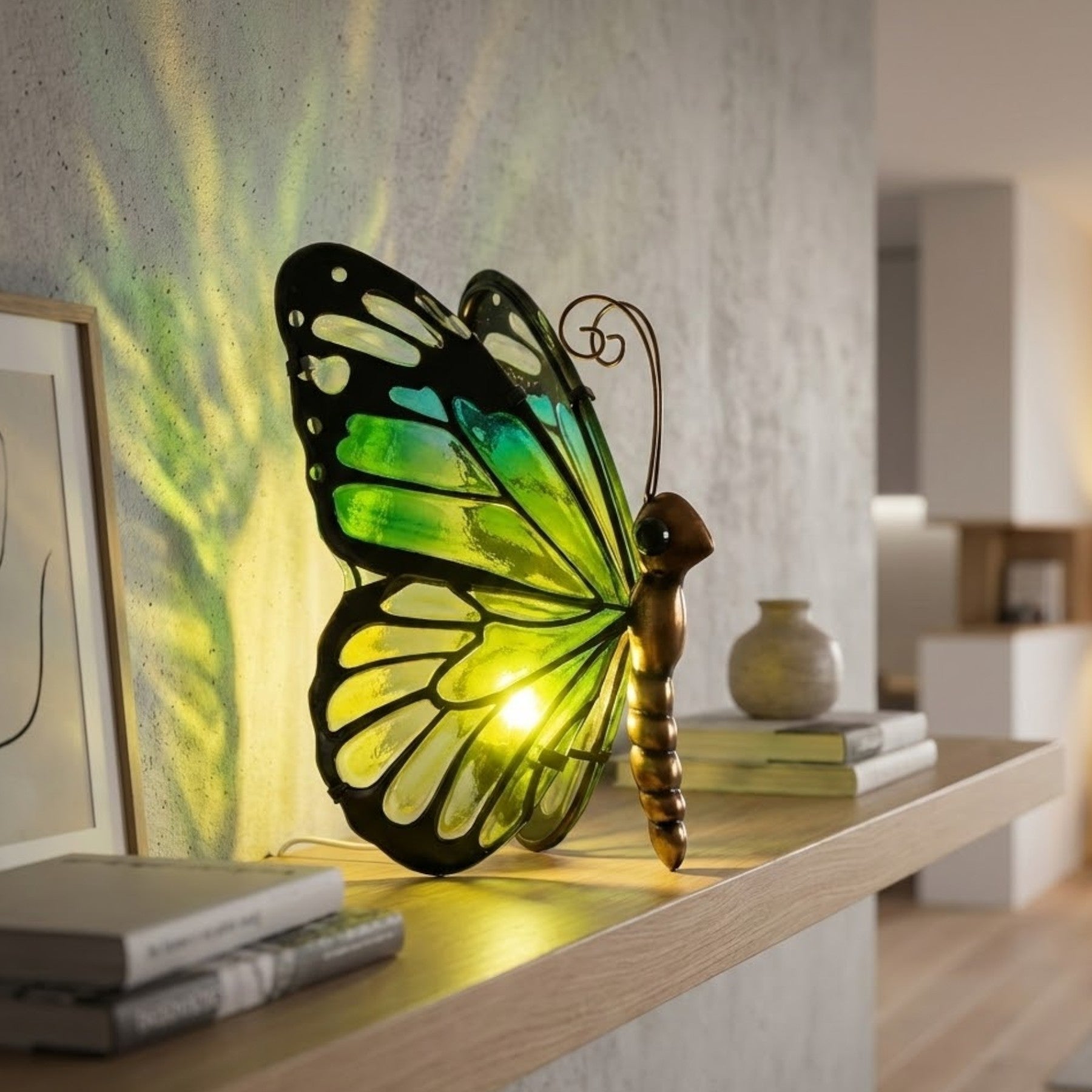 Emerald Butterfly LED Table Lamp