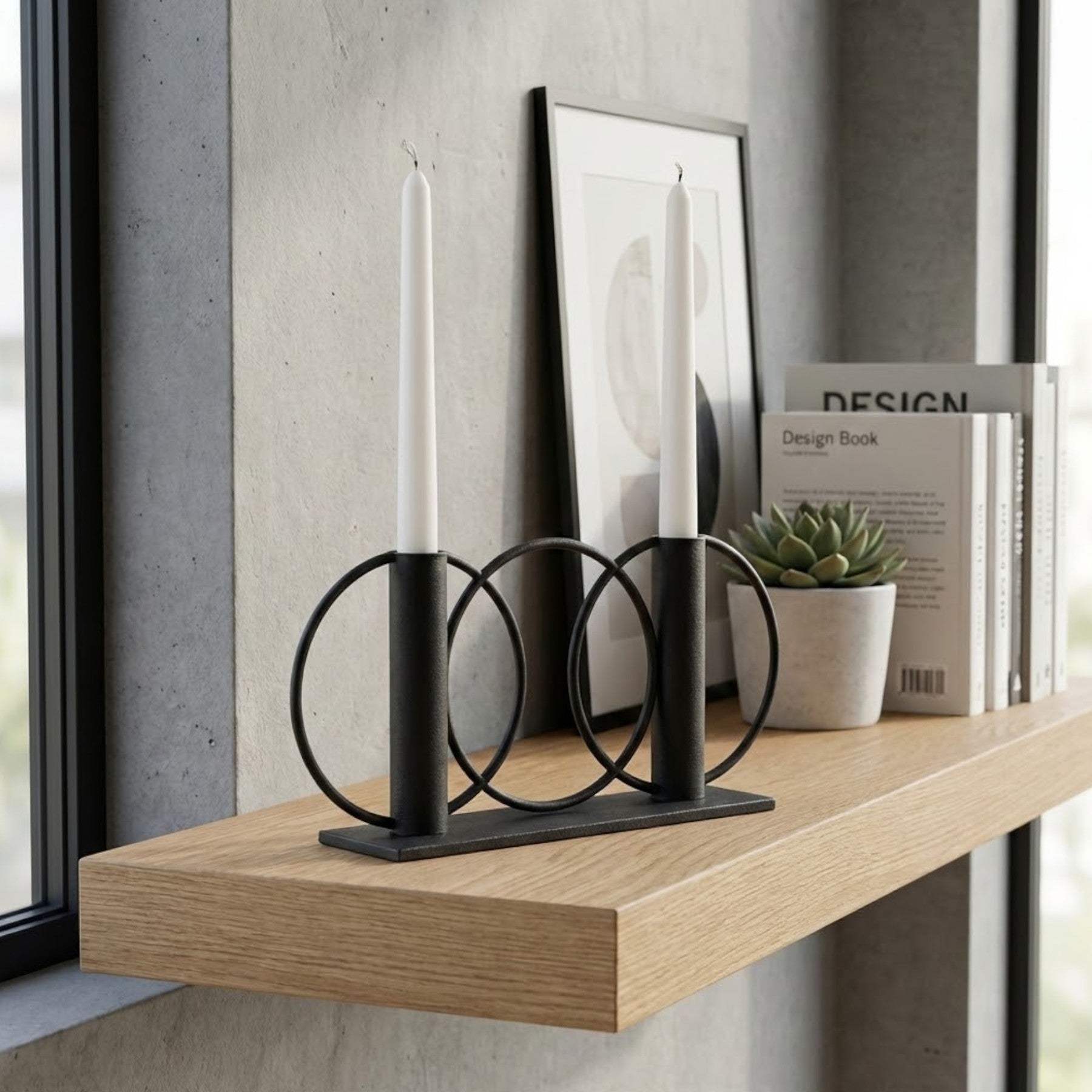 Urban Ring Duo Taper Candle Holder