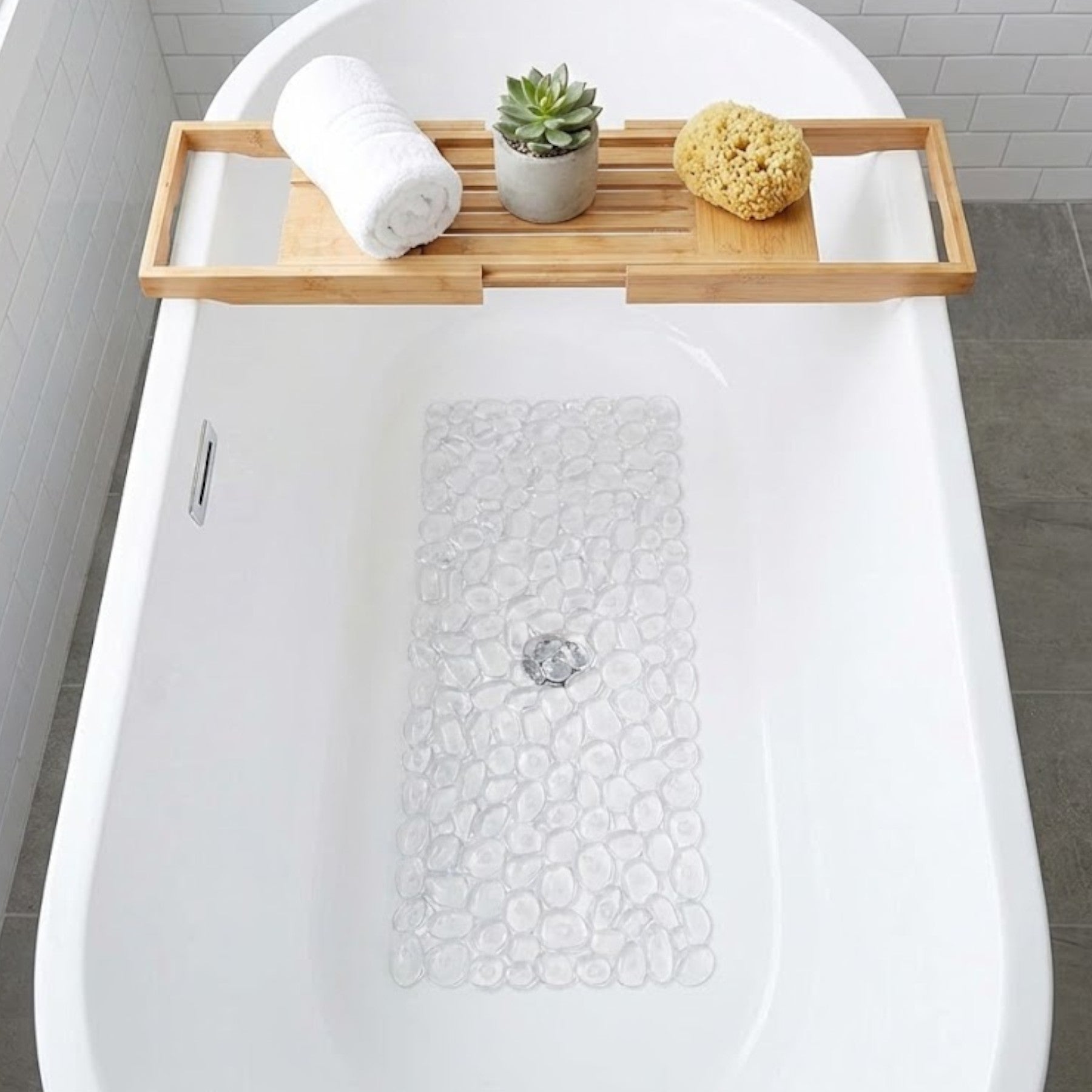 Clear Pebble Effect Anti-Slip Bath Mat