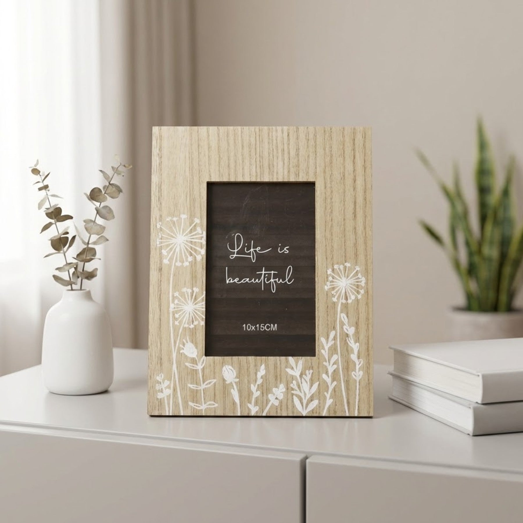 Wooden Floral Photo Frame
