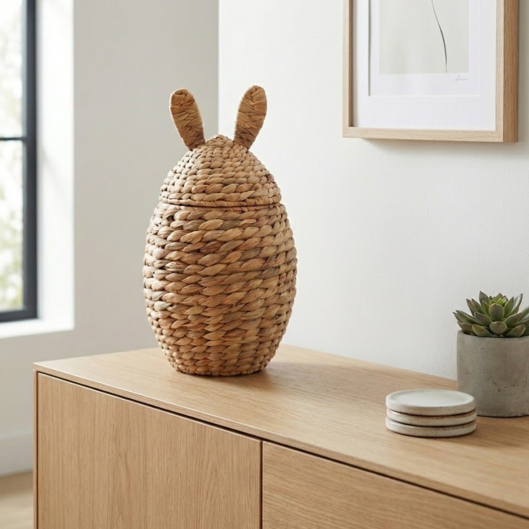 Woven Bunny Ears Storage Basket