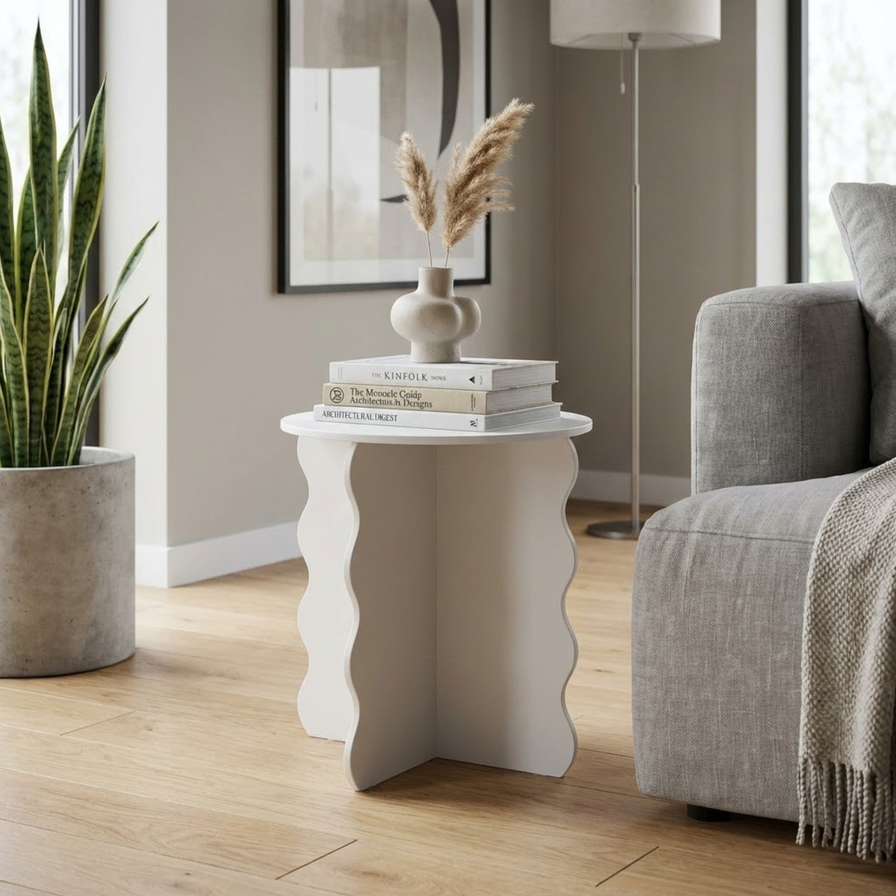 Blanc Wave Side Table