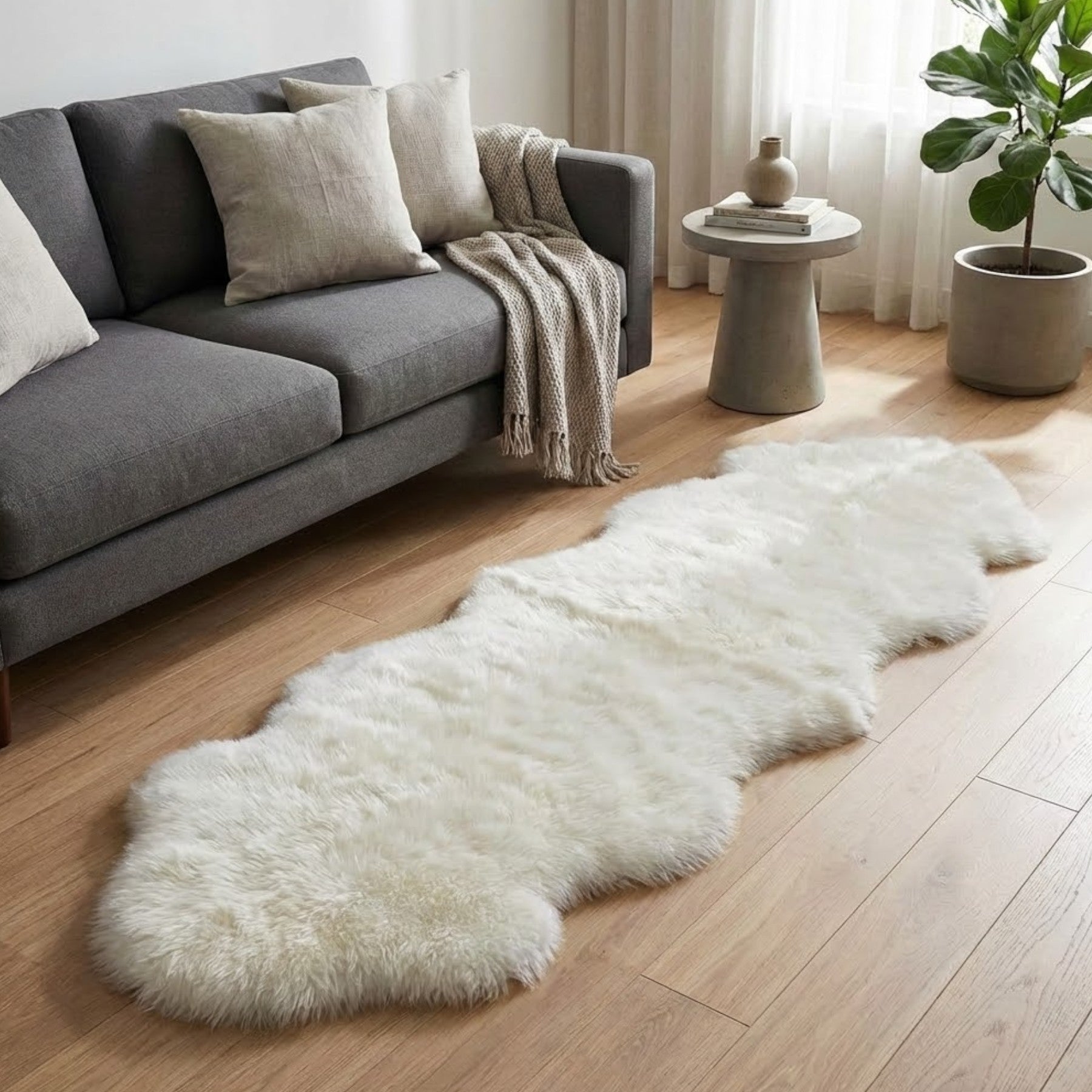Maison Blanc Double Faux Fur Accent Rug