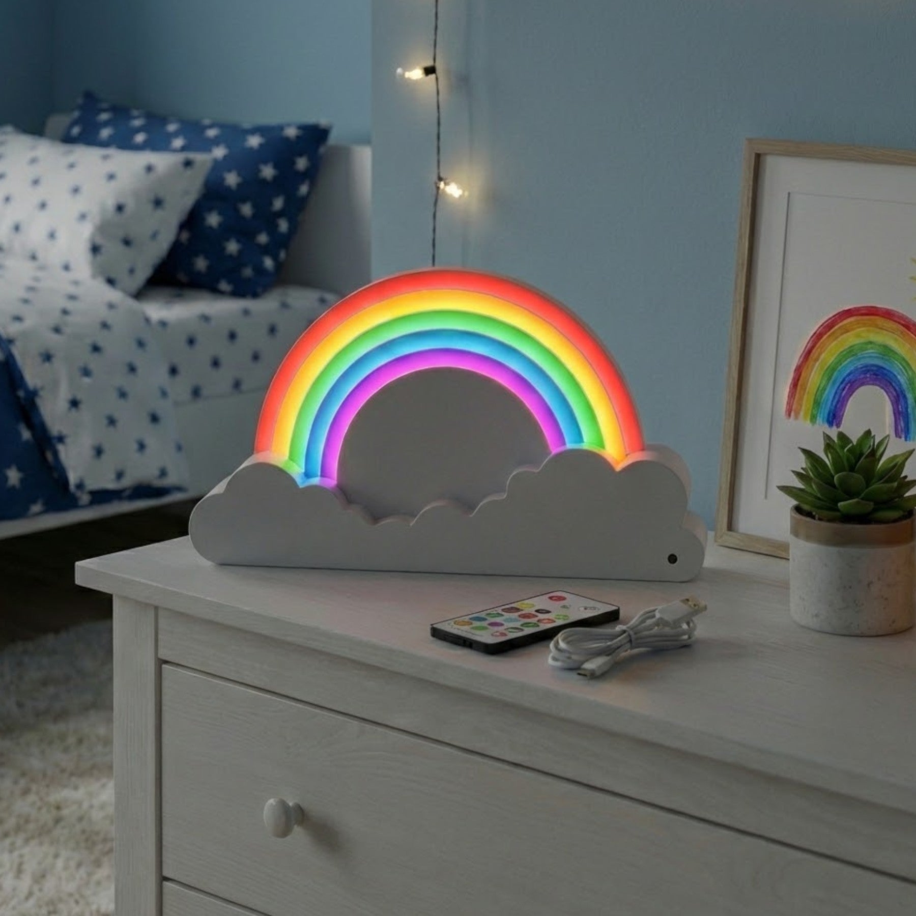 Colour Glow Rainbow LED Cloud Night Light
