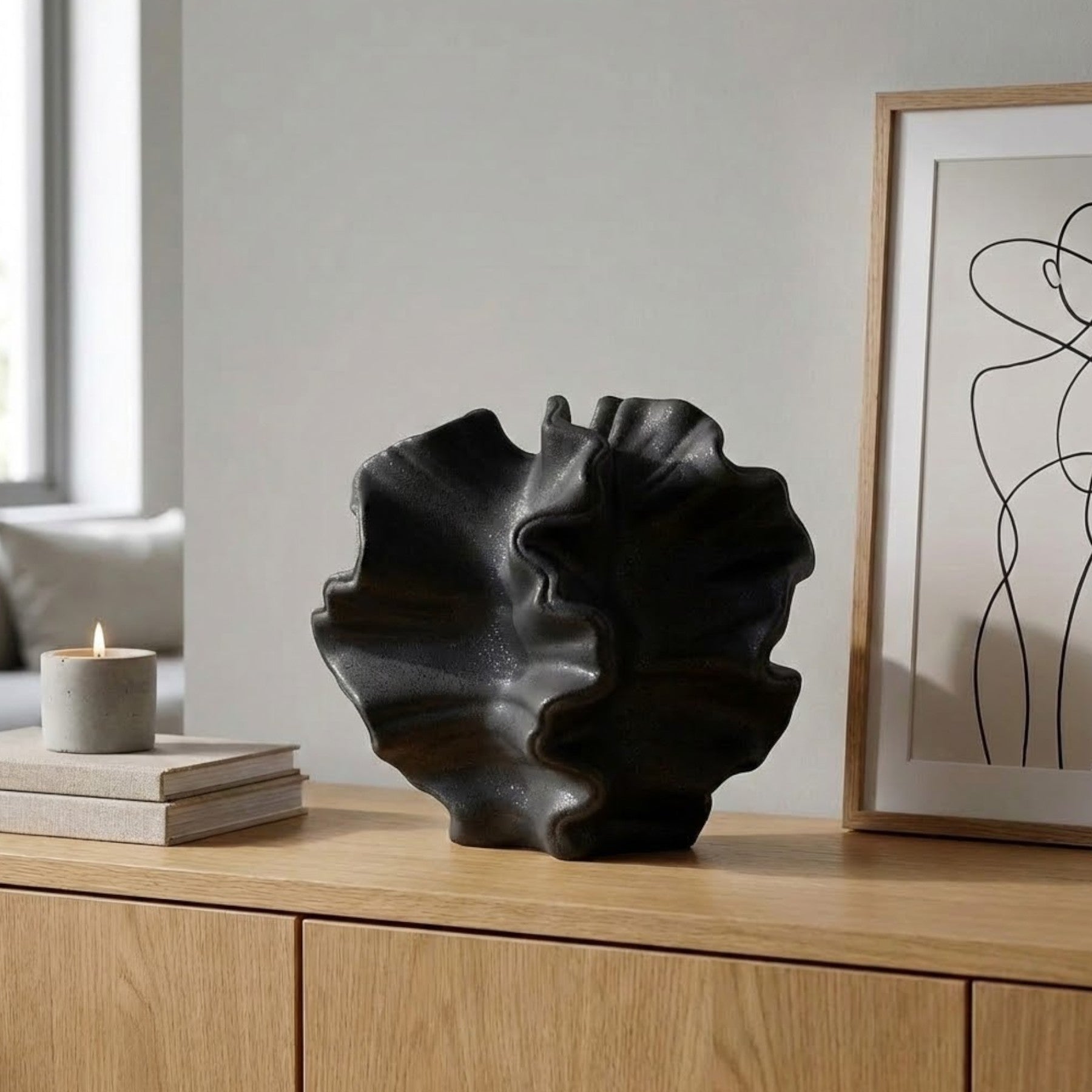 Urban Sculpted Coral Stoneware Vase