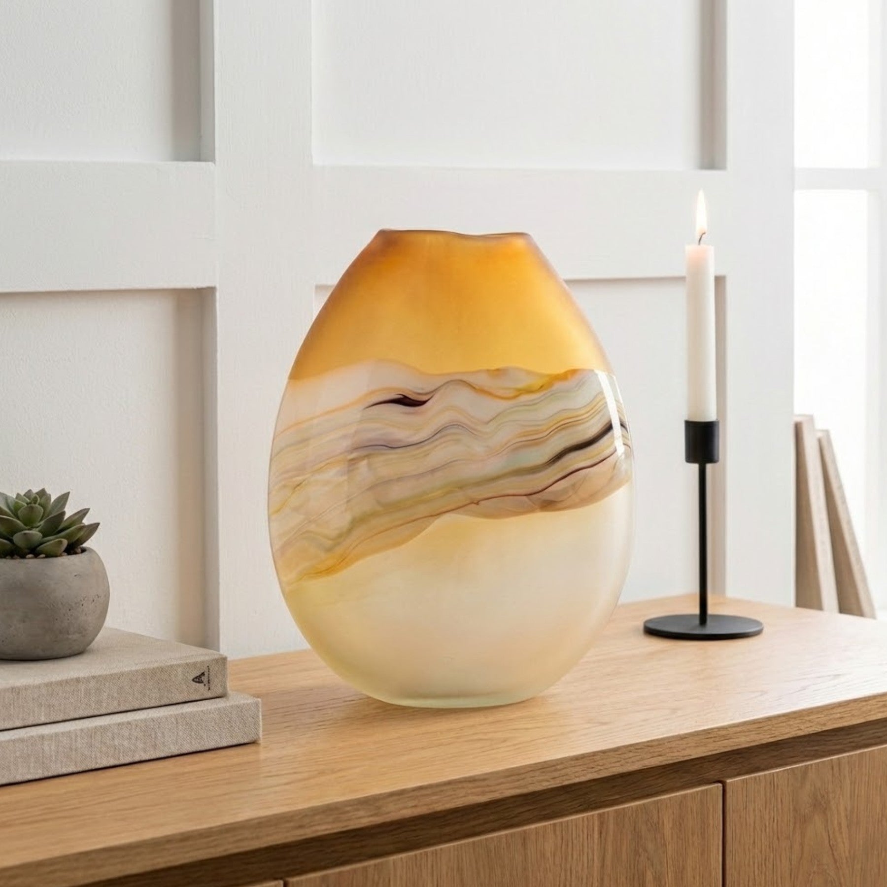 Lucius Frosted Citrine Vase