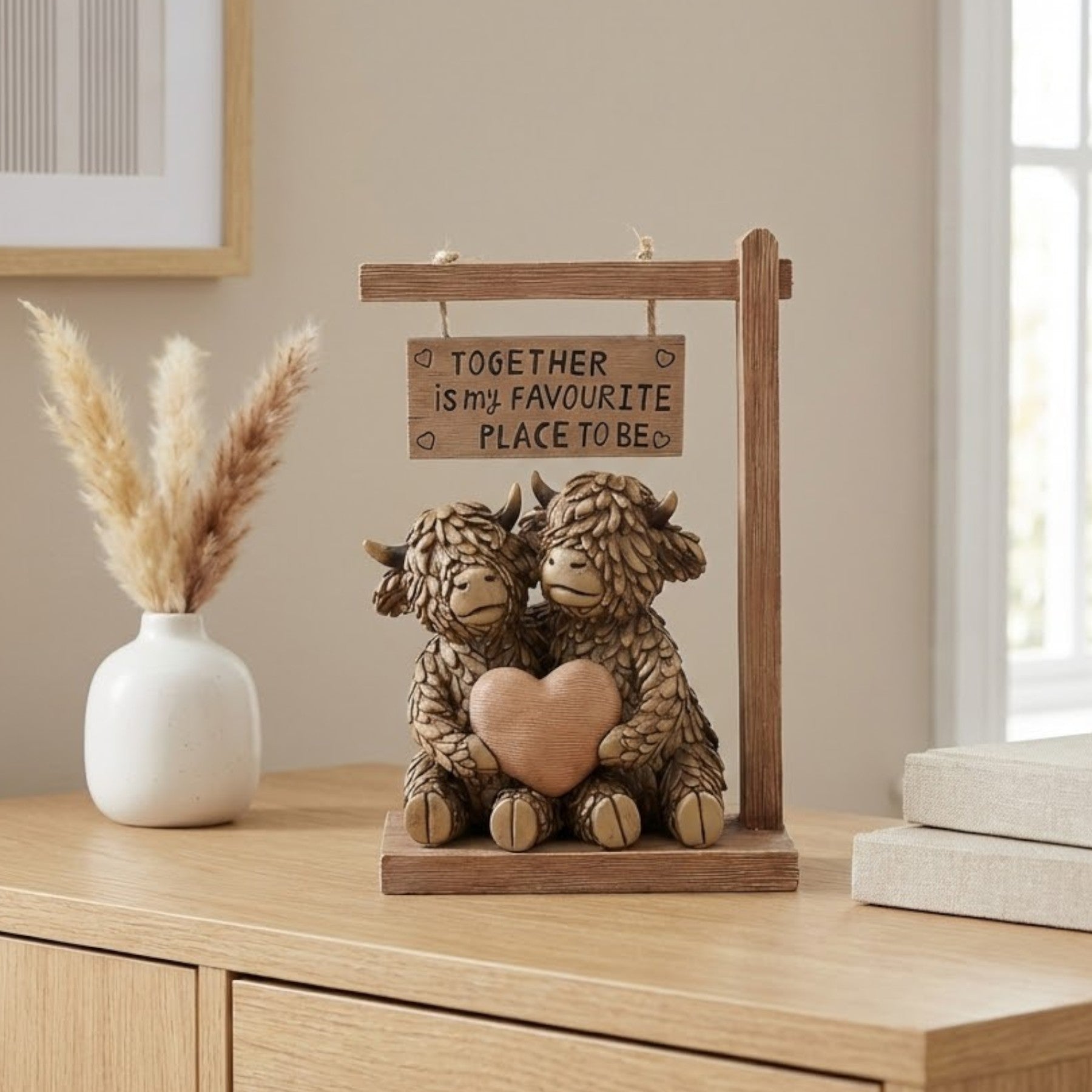Hughie Highland Cow Together Ornament