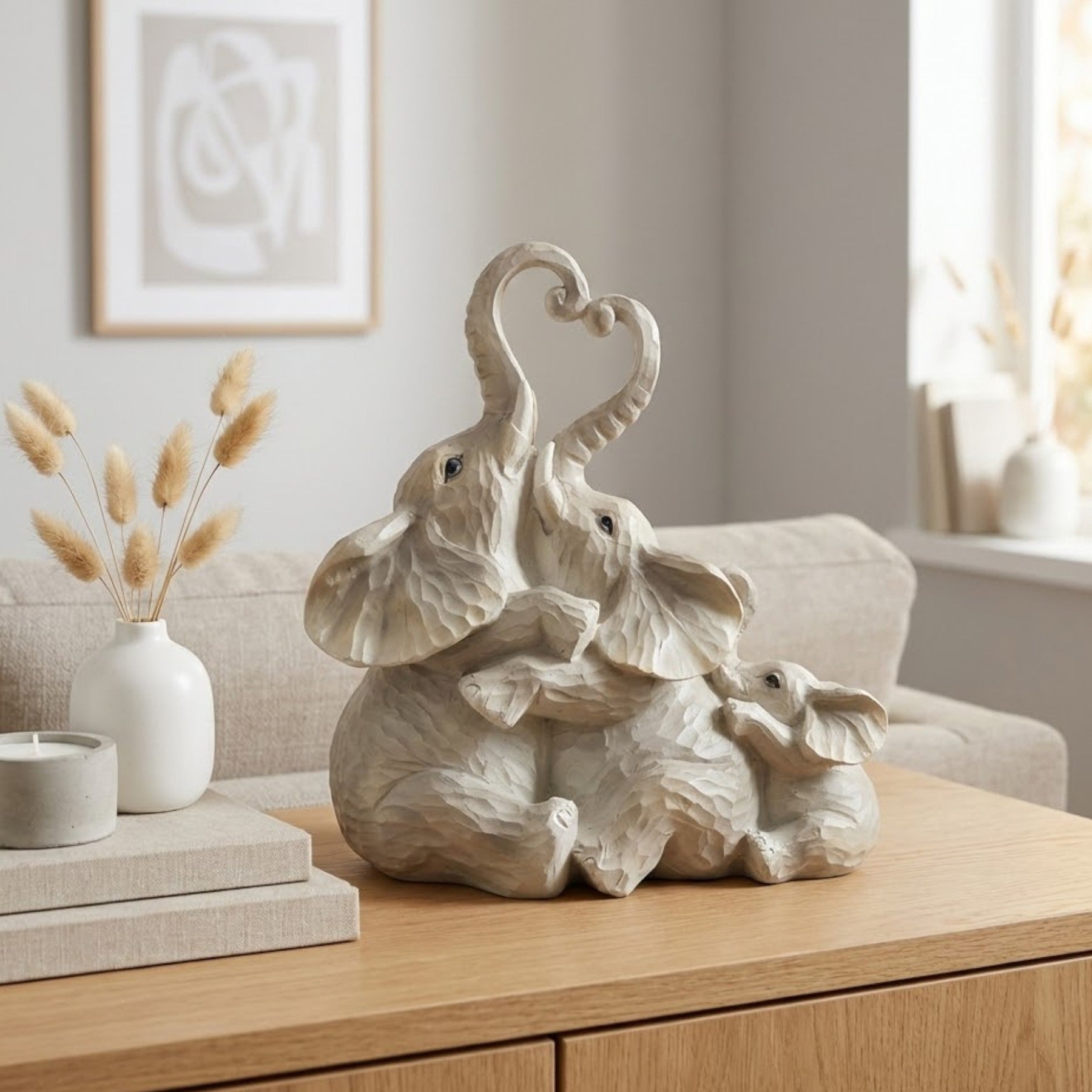 Elephant Family Affection Ornament