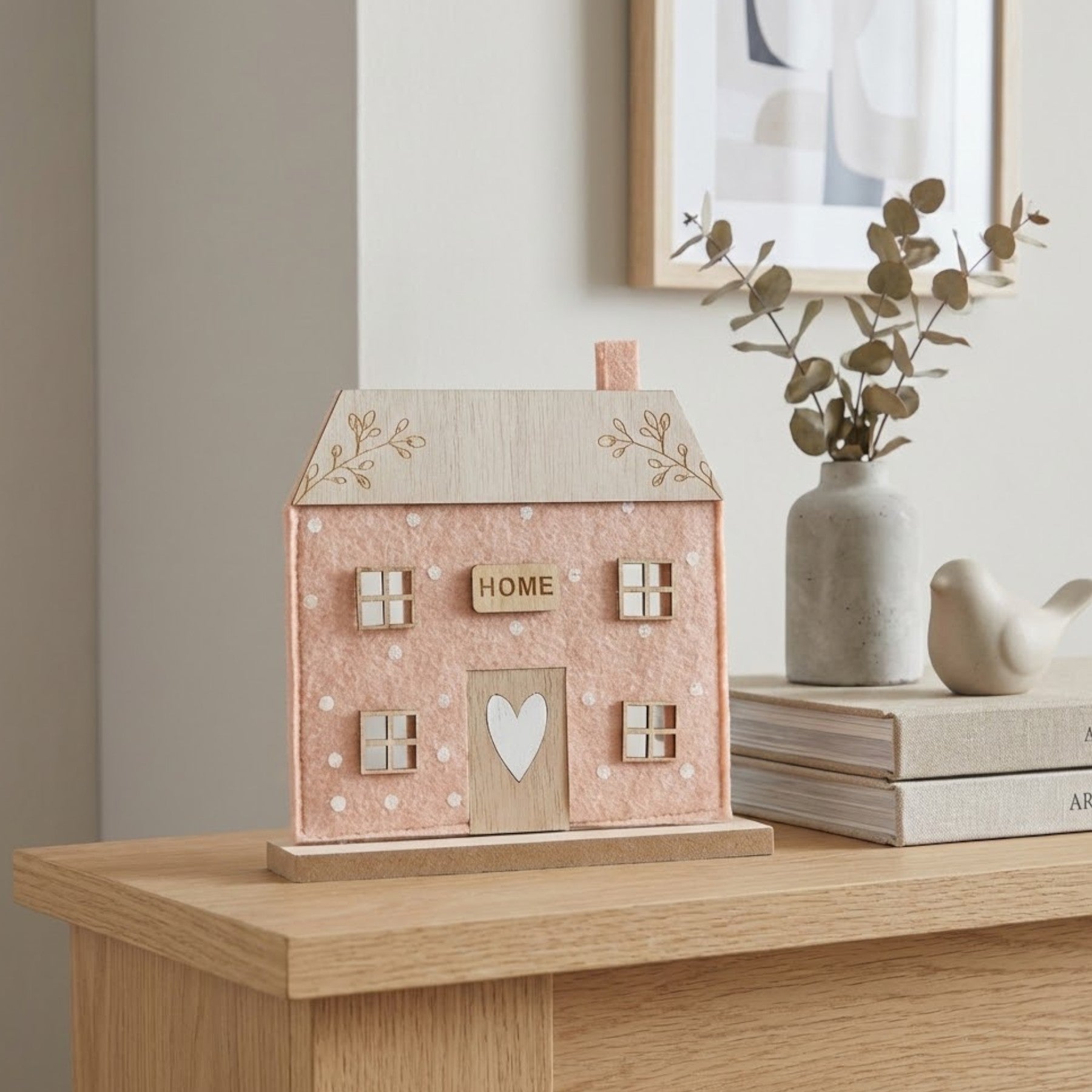 Decorative Felt Pink House Ornament