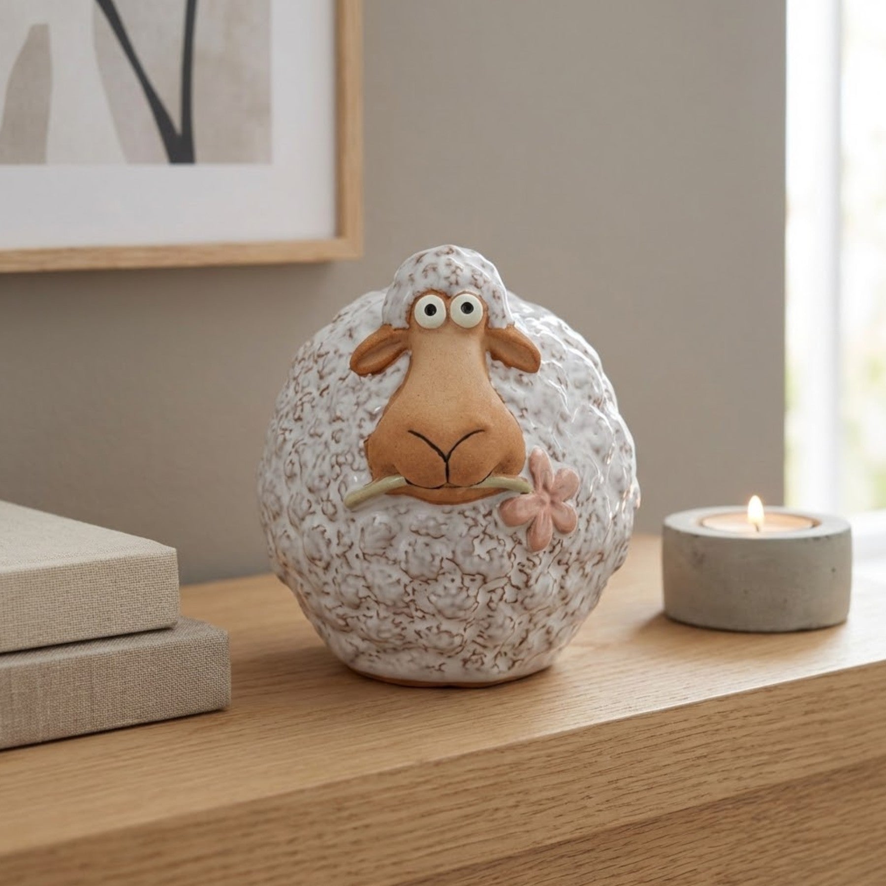 Sheep Holding Flower Ornament