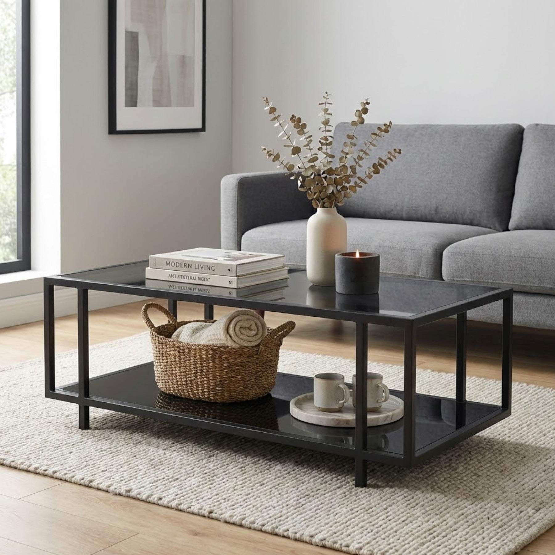 Maison Black Framed Coffee Table