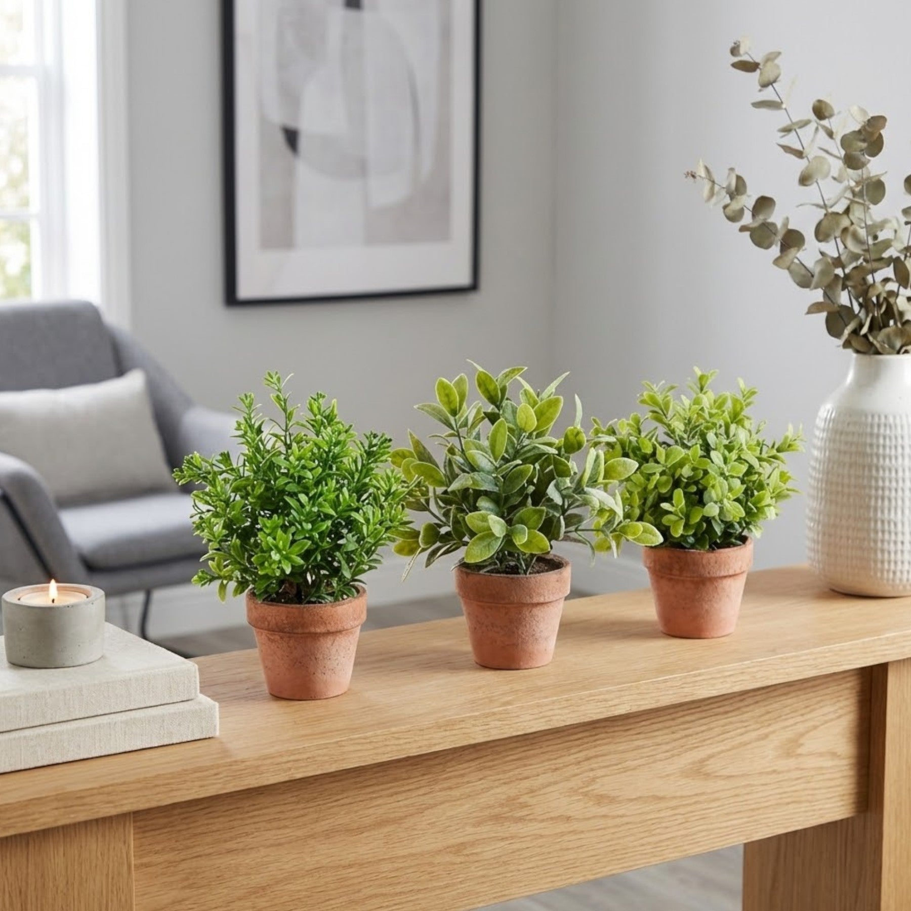 Trio Artificial Gardenia Leaf In Pot