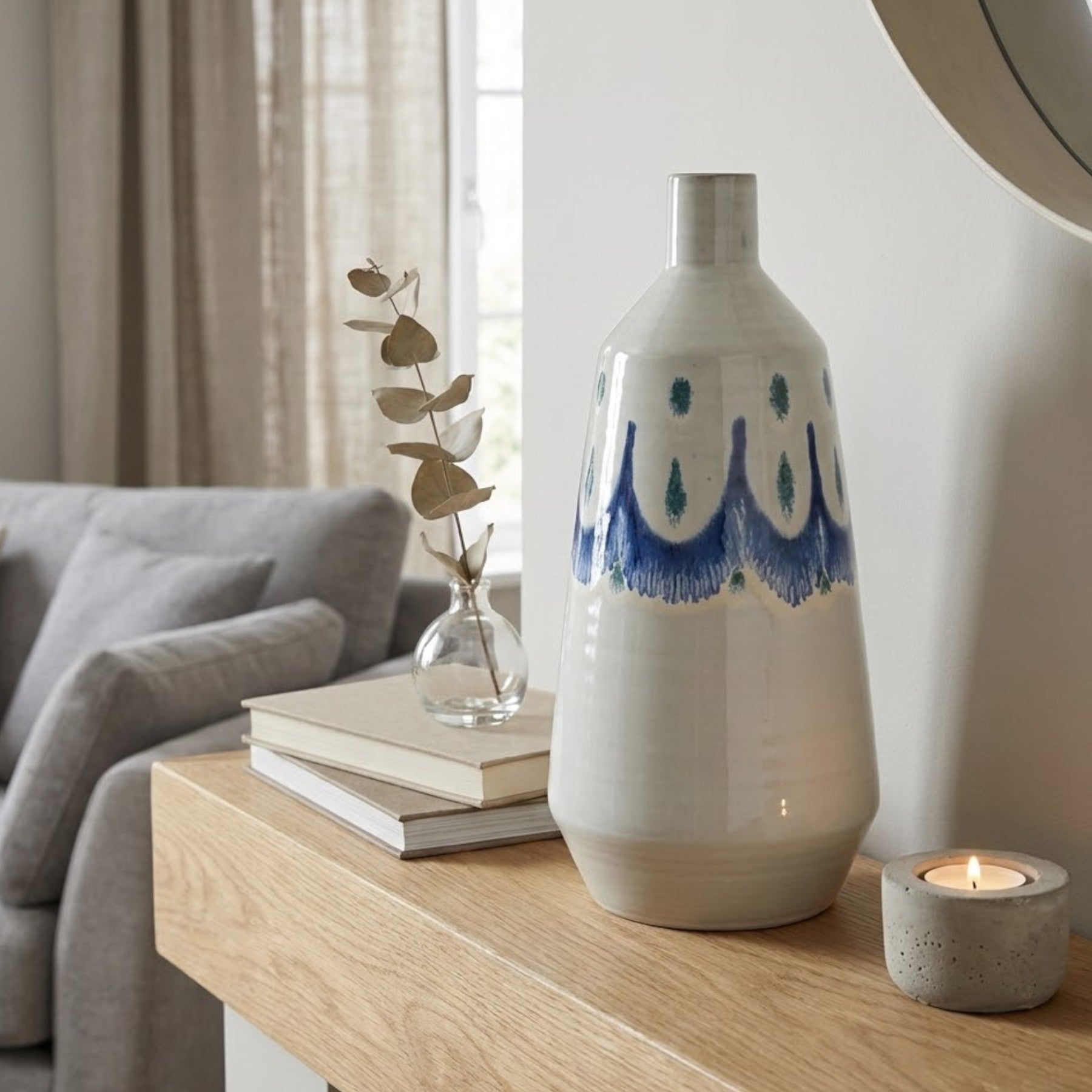 Coastal Wave Terracotta Brush Vase
