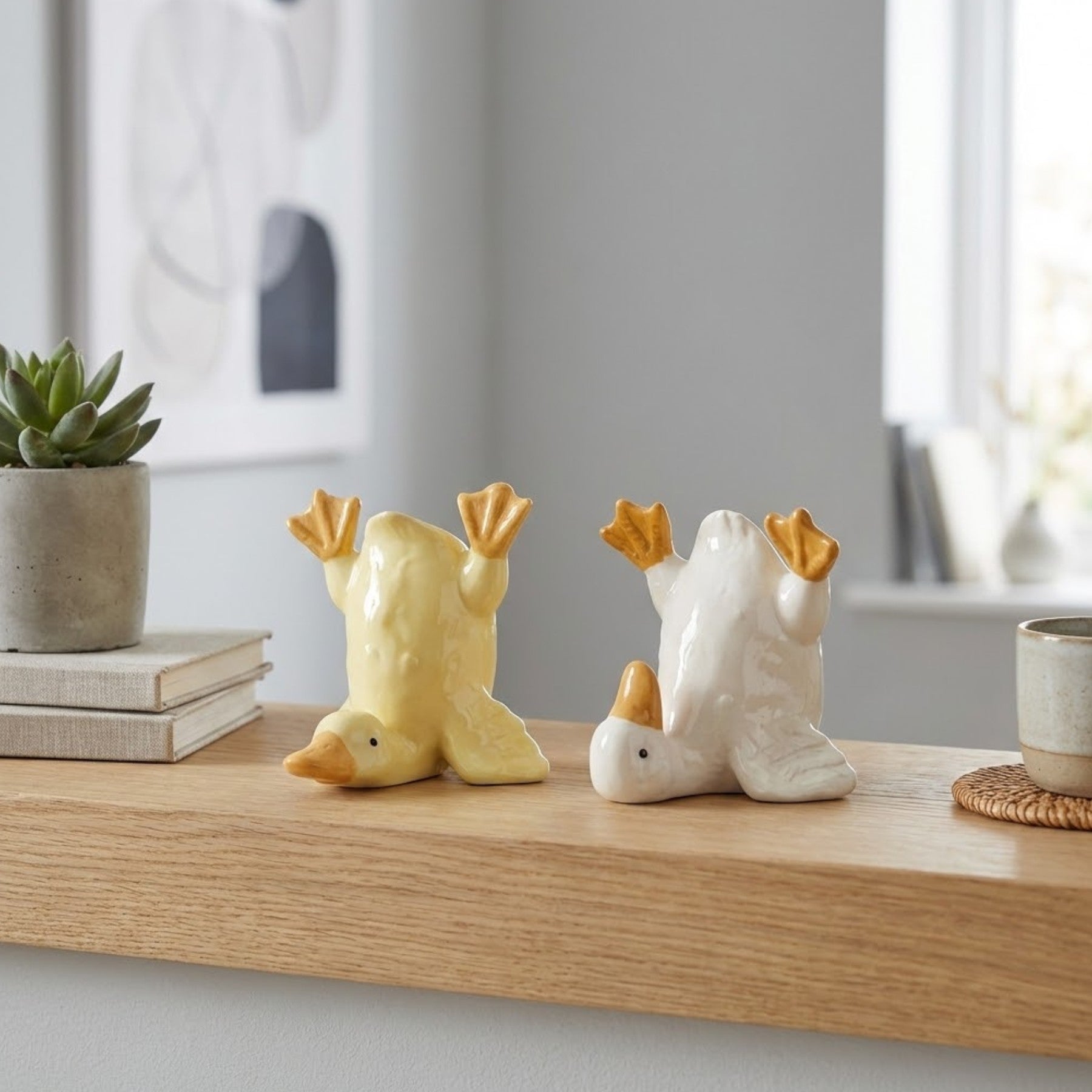 Duo Falling Ducks Decoration