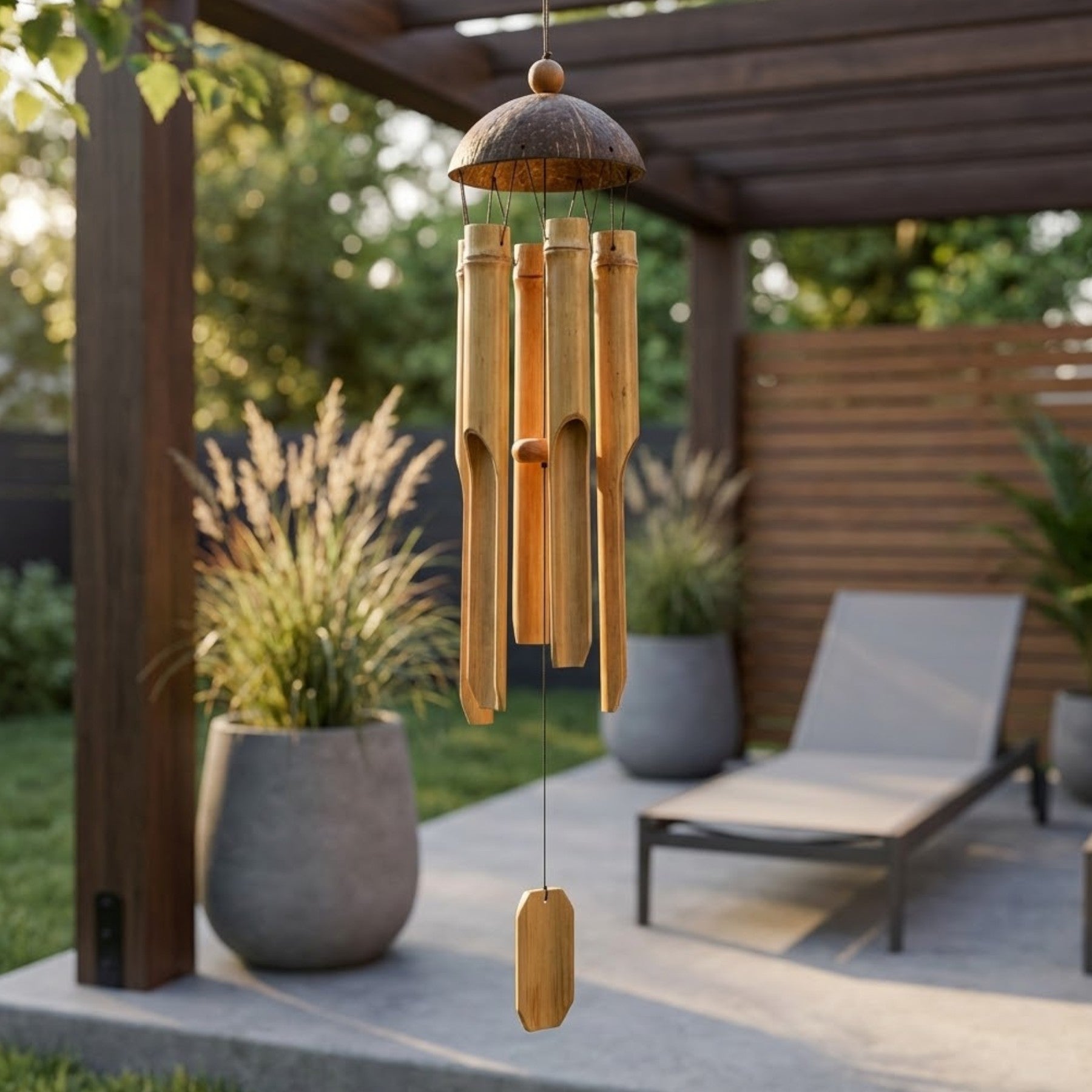 Hanging Carved Bamboo Wind Chime