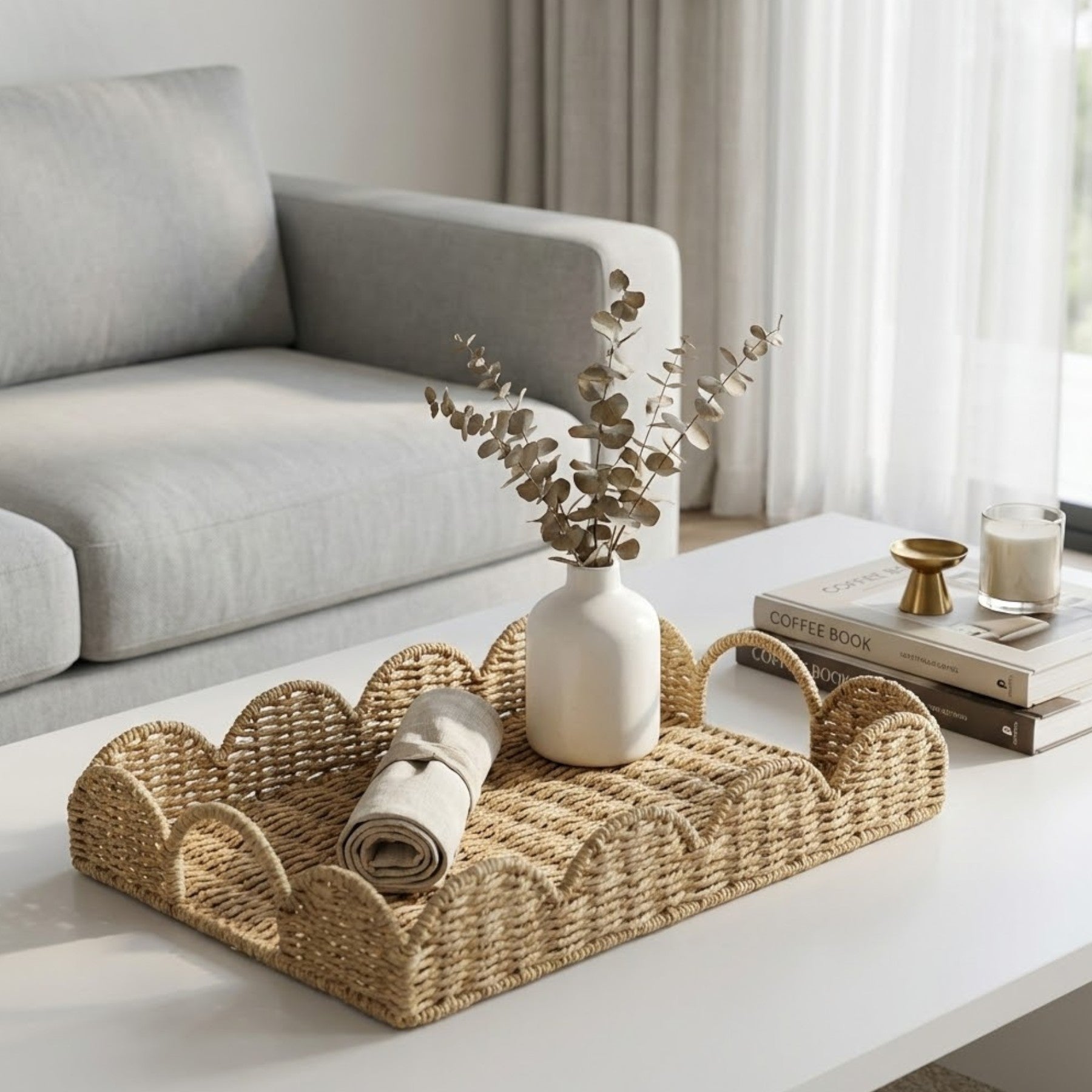 Paper Rope Weave Edge Serving Tray