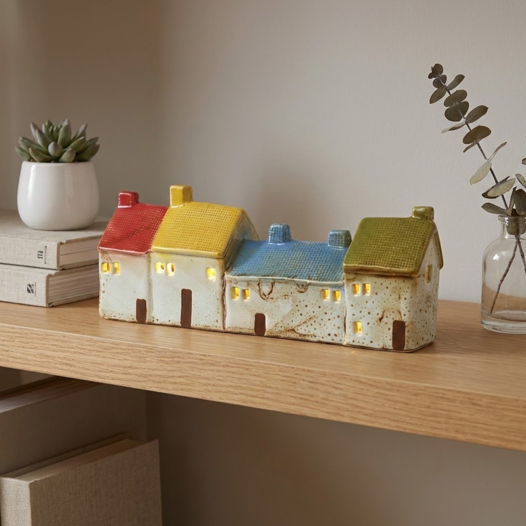 Colourful Light Up Ceramic Houses