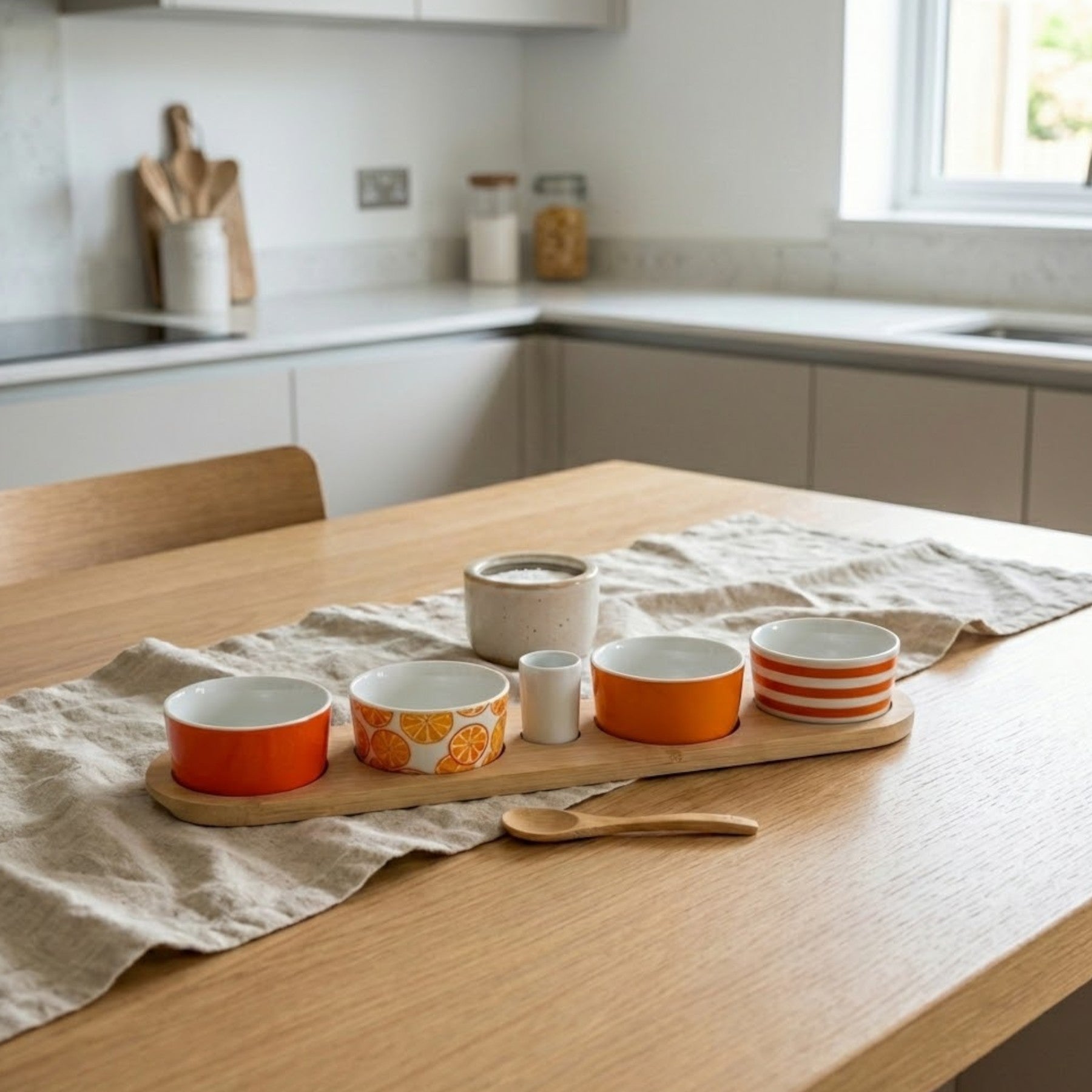 Tange Tapas Bowl Set Wooden Board