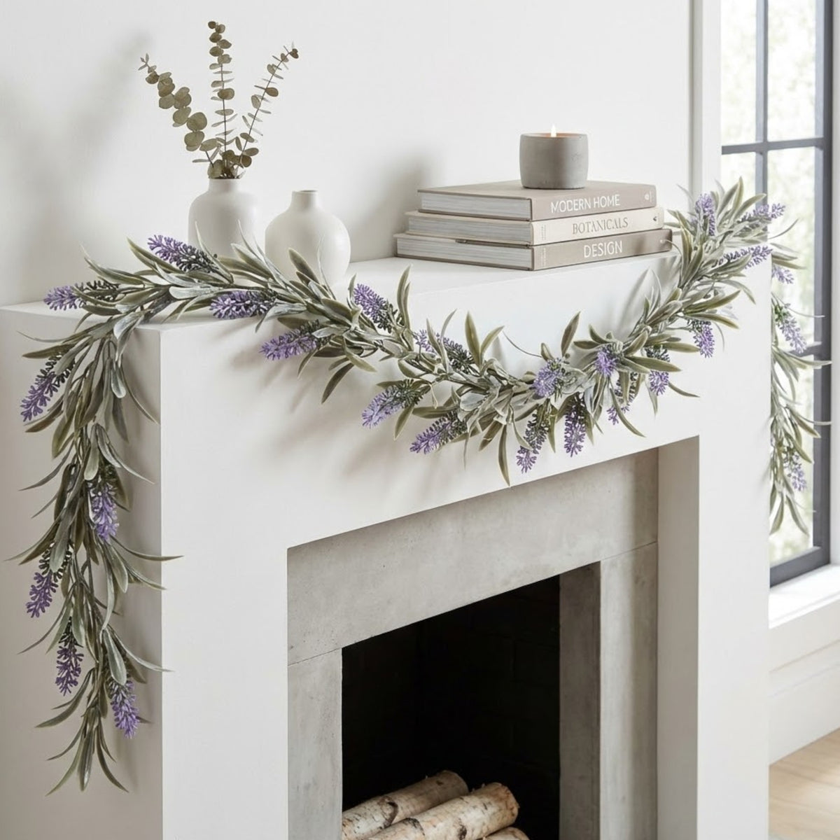 6ft Artificial Lavender Garland