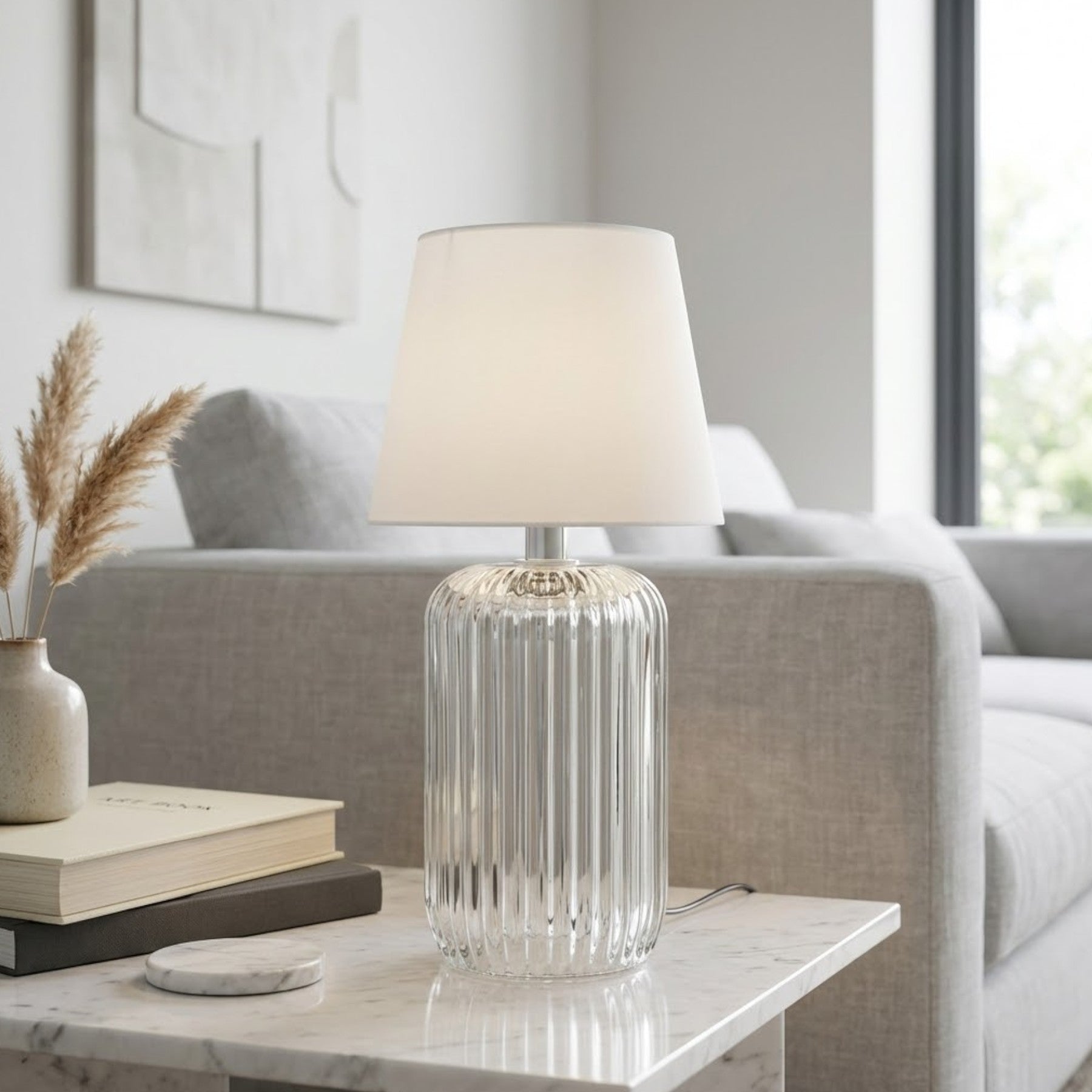 Relica Ridged Glass Table Lamp