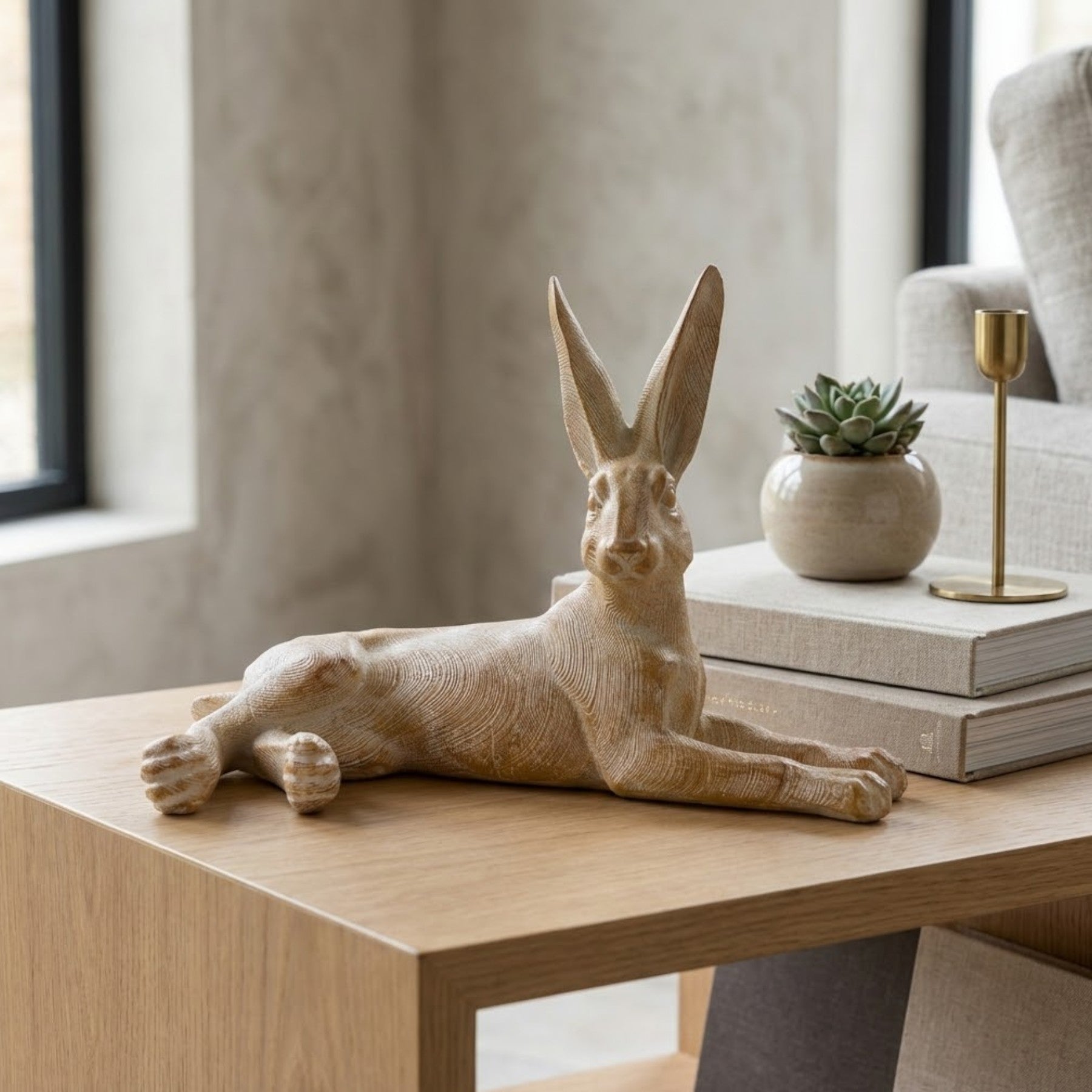Relica Laying Carved Look Rabbit