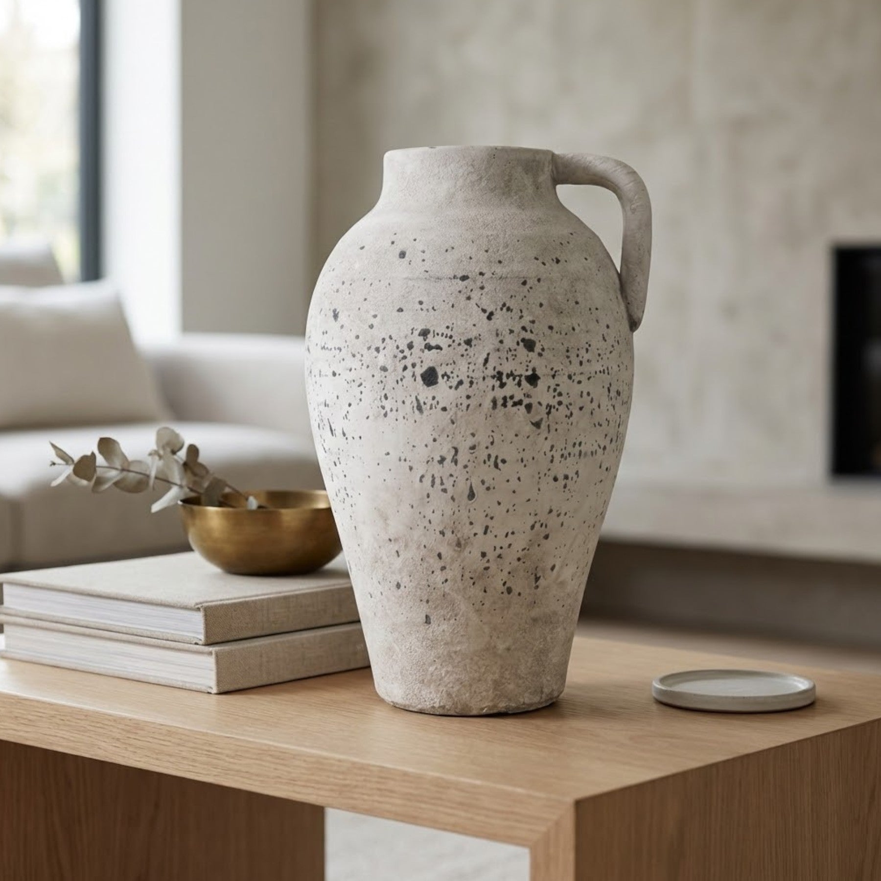 Relica Stone Effect Urn Handle Vase