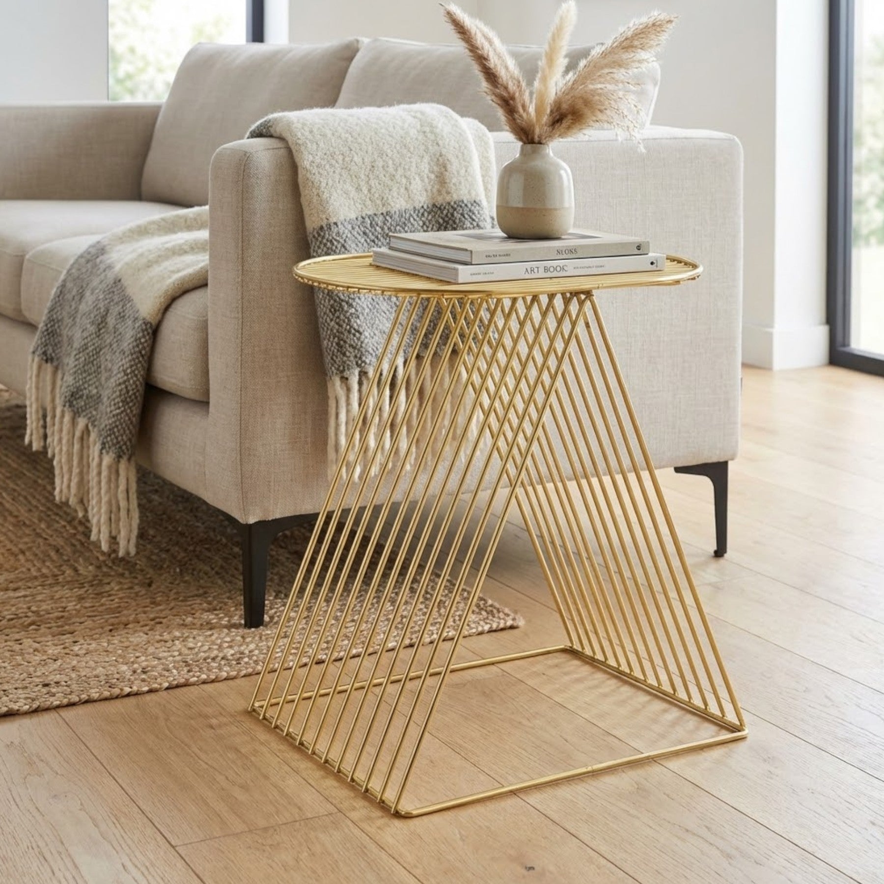 Maison Gold Wire Art Coffee Side Table
