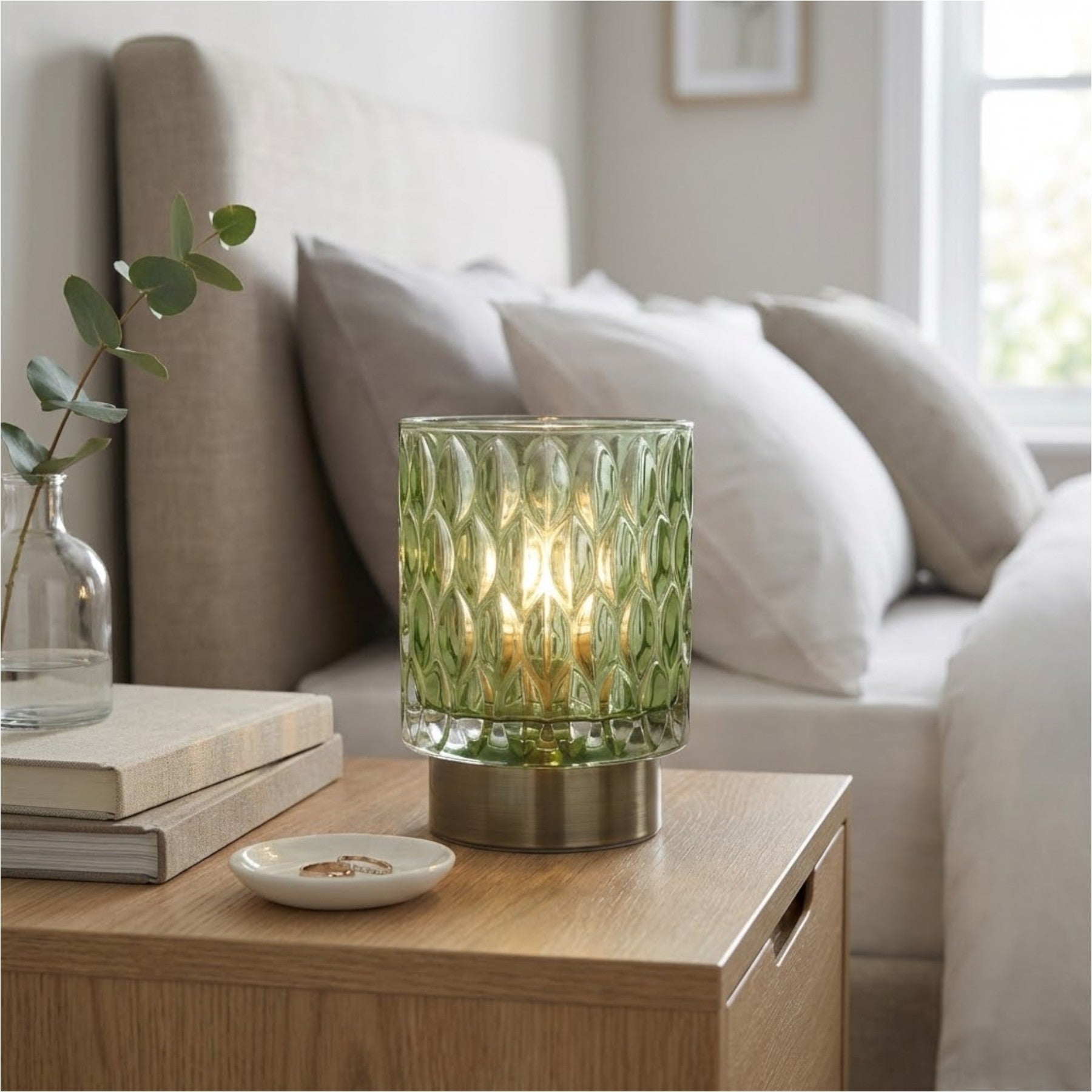 Embossed Emerald LED Table Lamp