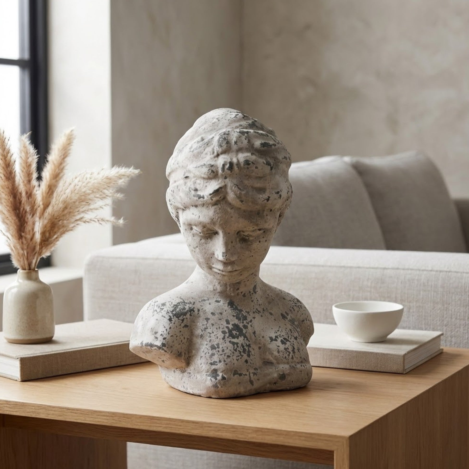 Grace Stone Effect Female Bust Ornament