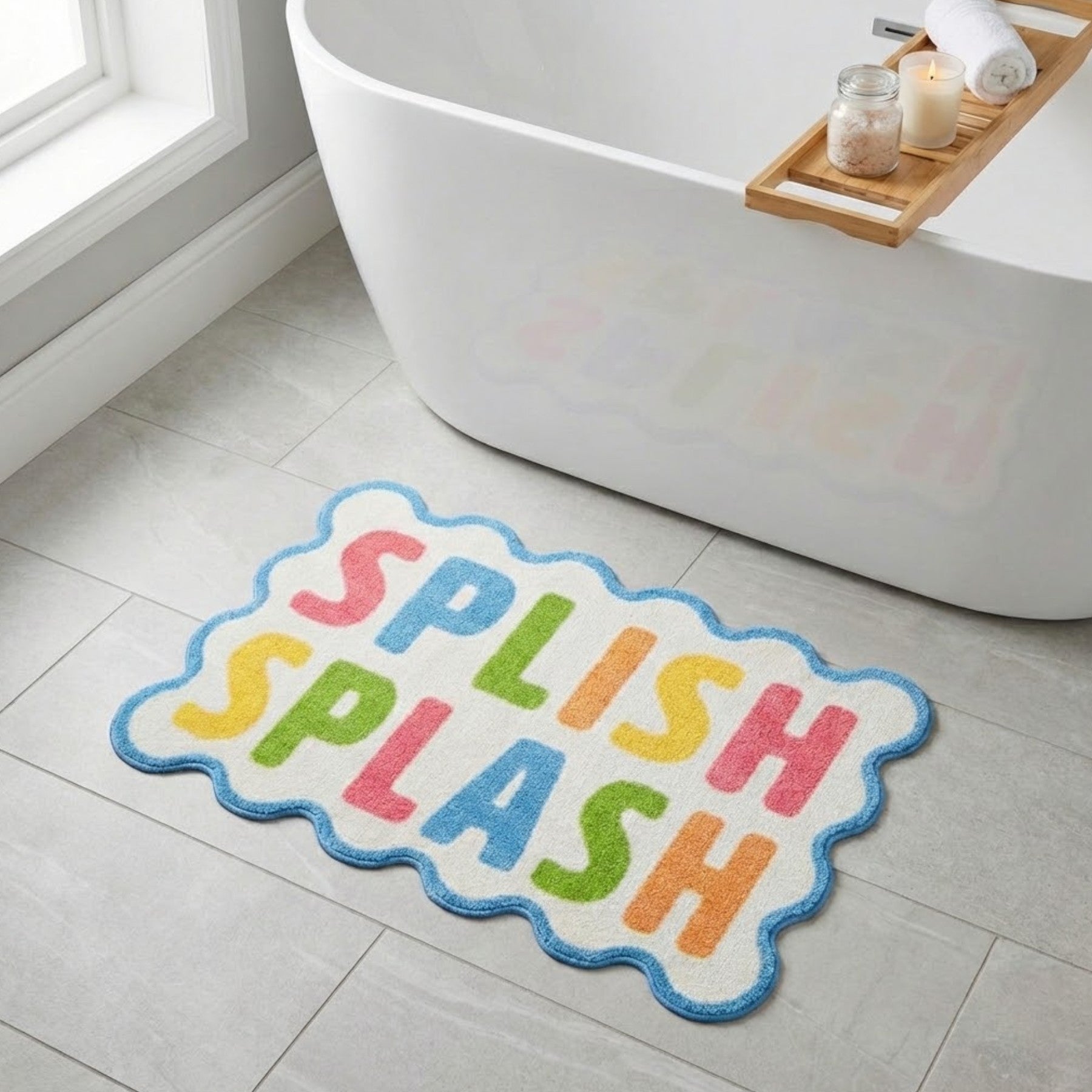Splish Splash Printed Nylon Bath Mat