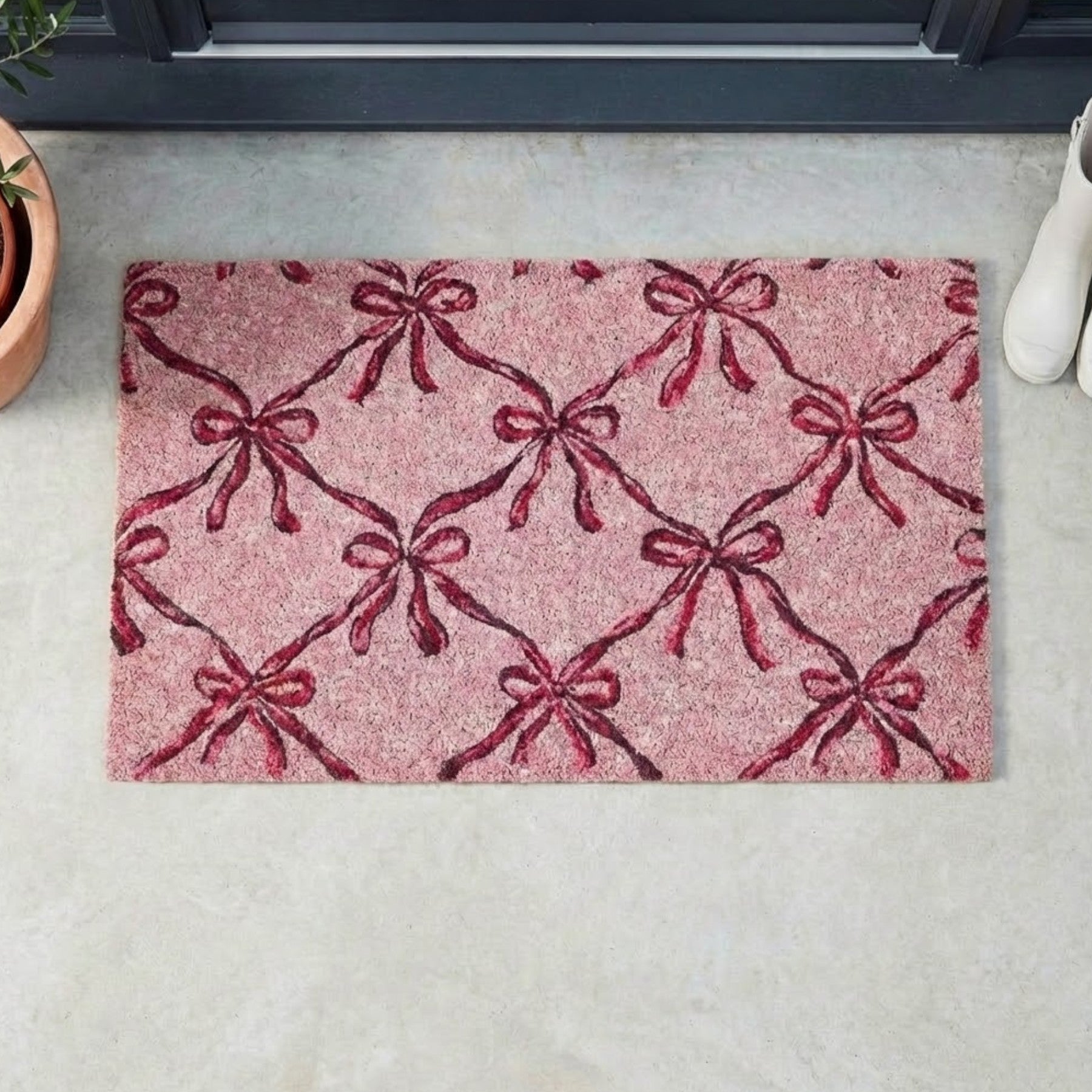 Blush Bows Printed Coir Doormat
