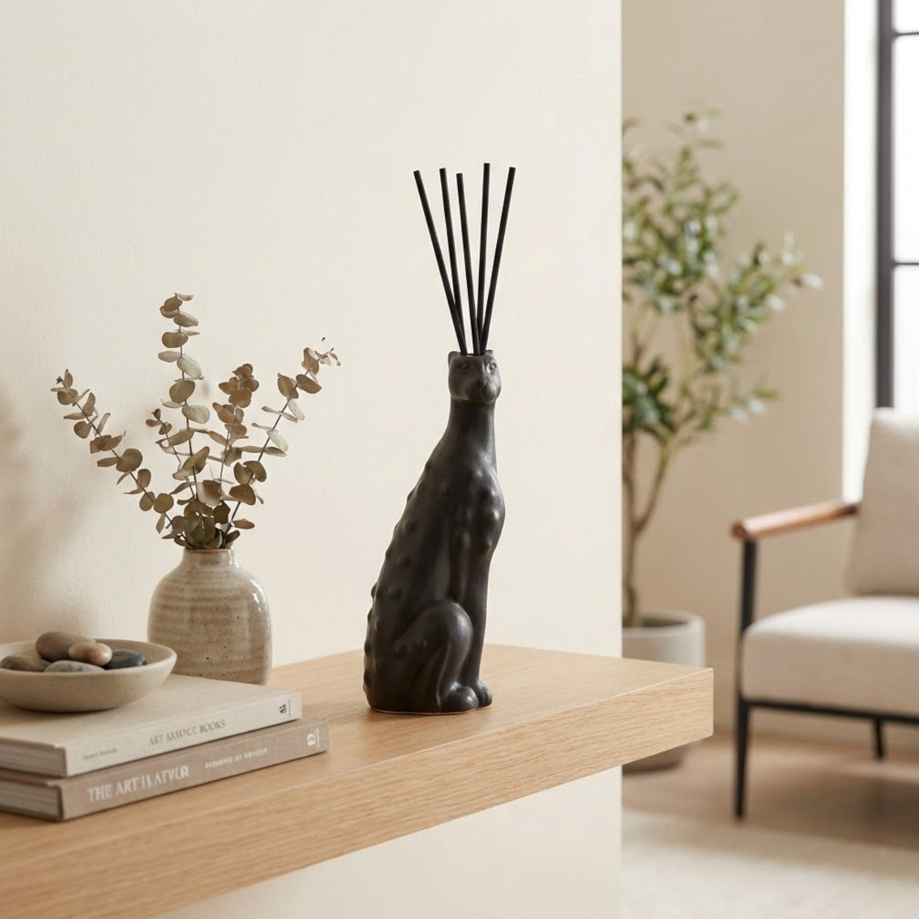 Matte Black Leopard Reed Diffuser