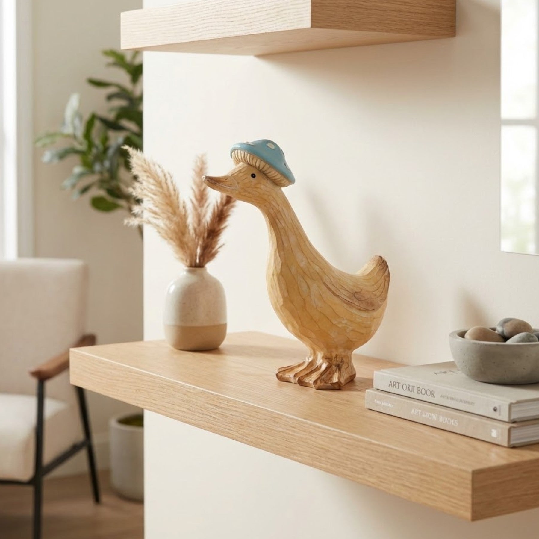 Standing Wooden Duck Hat Ornament