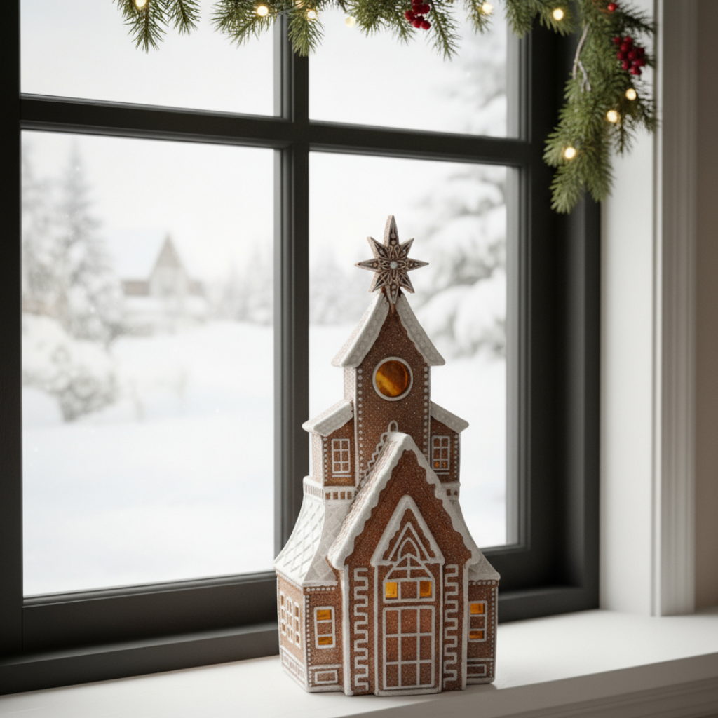 Light Up Glitter Gingerbread House