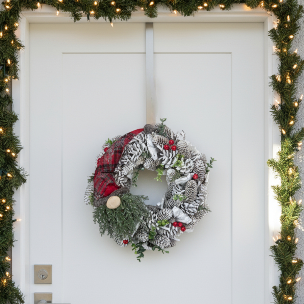 Winter Wonderland Snowy Pinecone Gonk Wreath